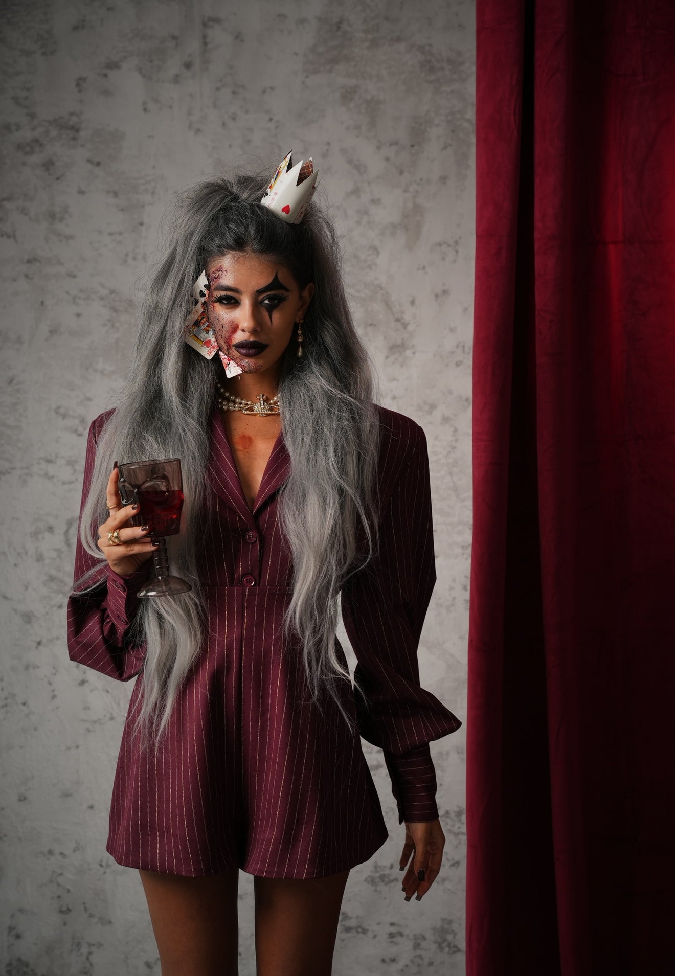 GIACCA GESSATA MALEFICENT BORDEAUX BY MARZIA MANGO