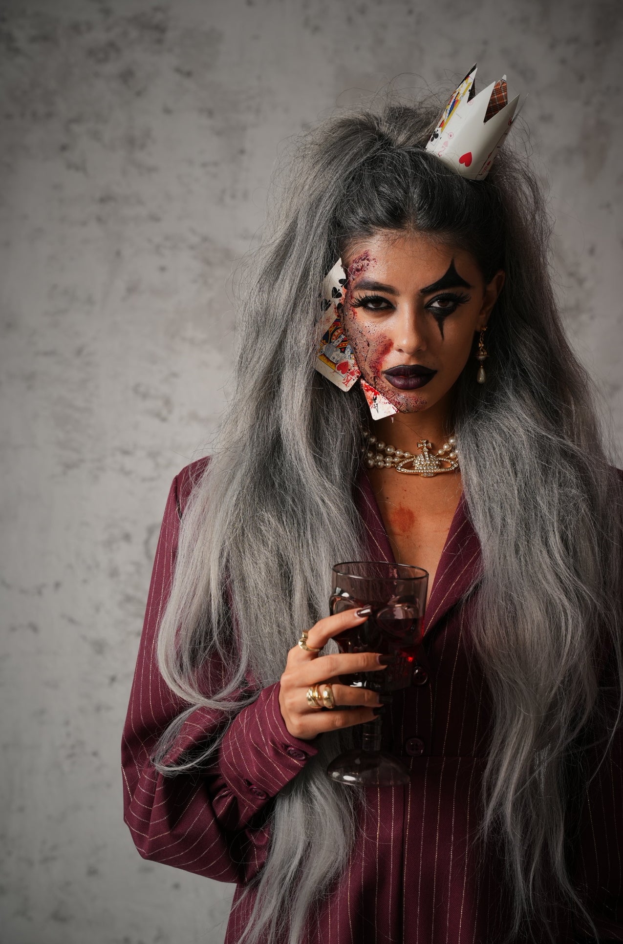 GIACCA GESSATA MALEFICENT BORDEAUX BY MARZIA MANGO