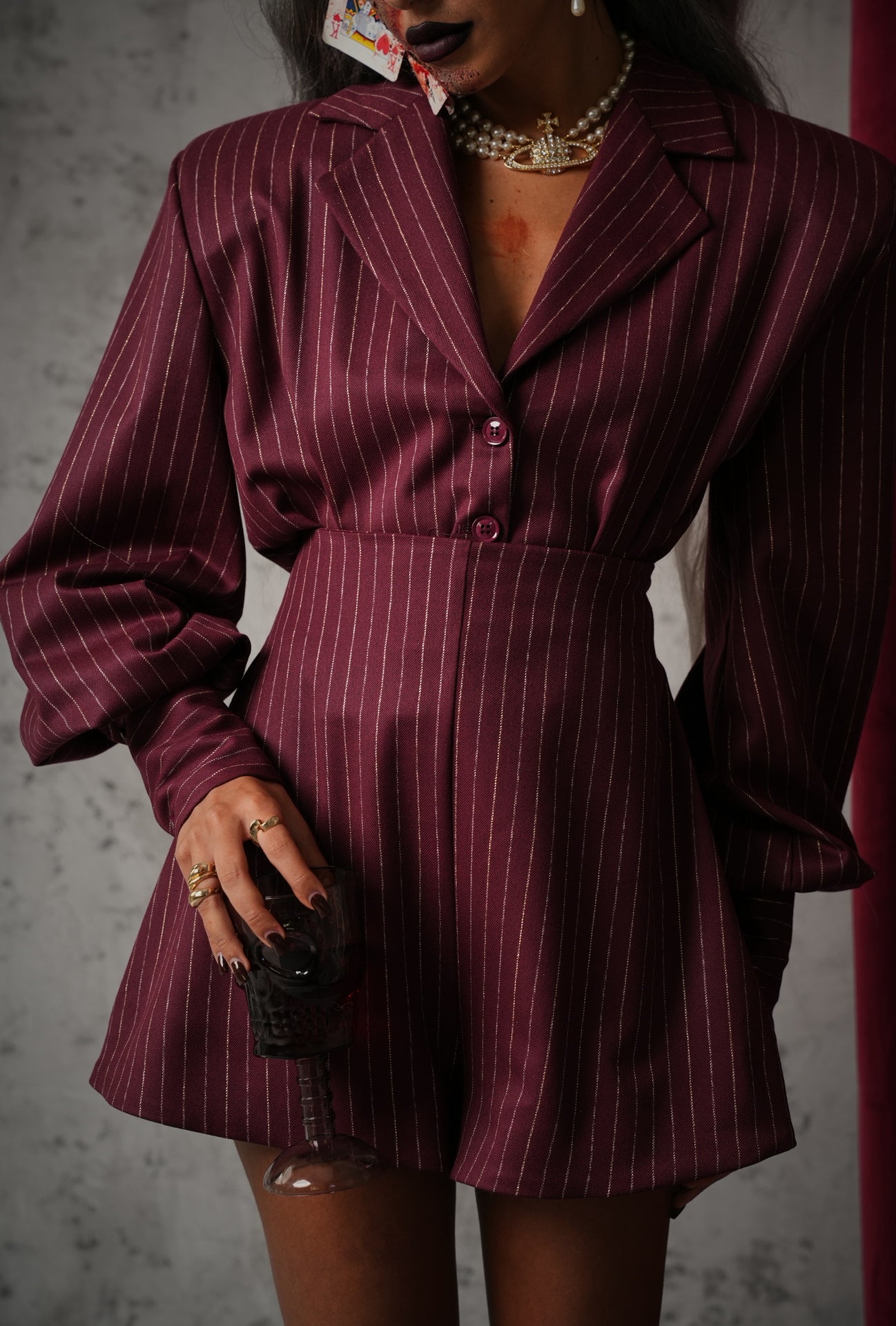 GIACCA GESSATA MALEFICENT BORDEAUX BY MARZIA MANGO