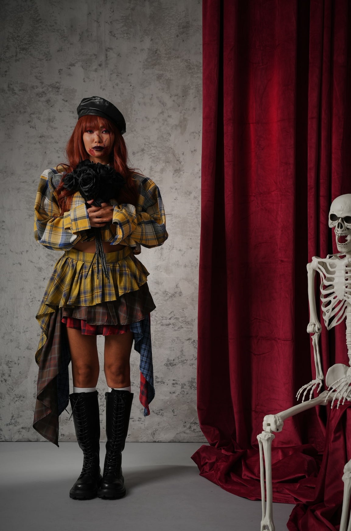 CAMICIA TARTAN PUMPKIN GIALLA/BLU