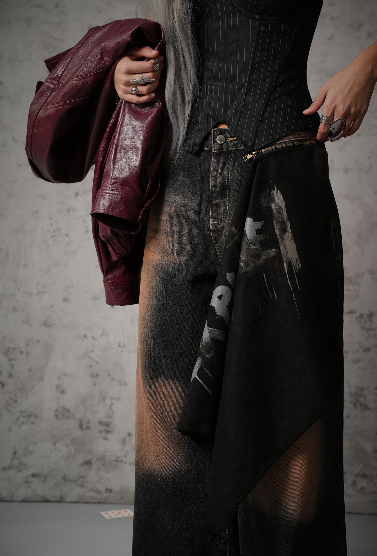 JEANS EXPLORE SABBIATO + FOULARD