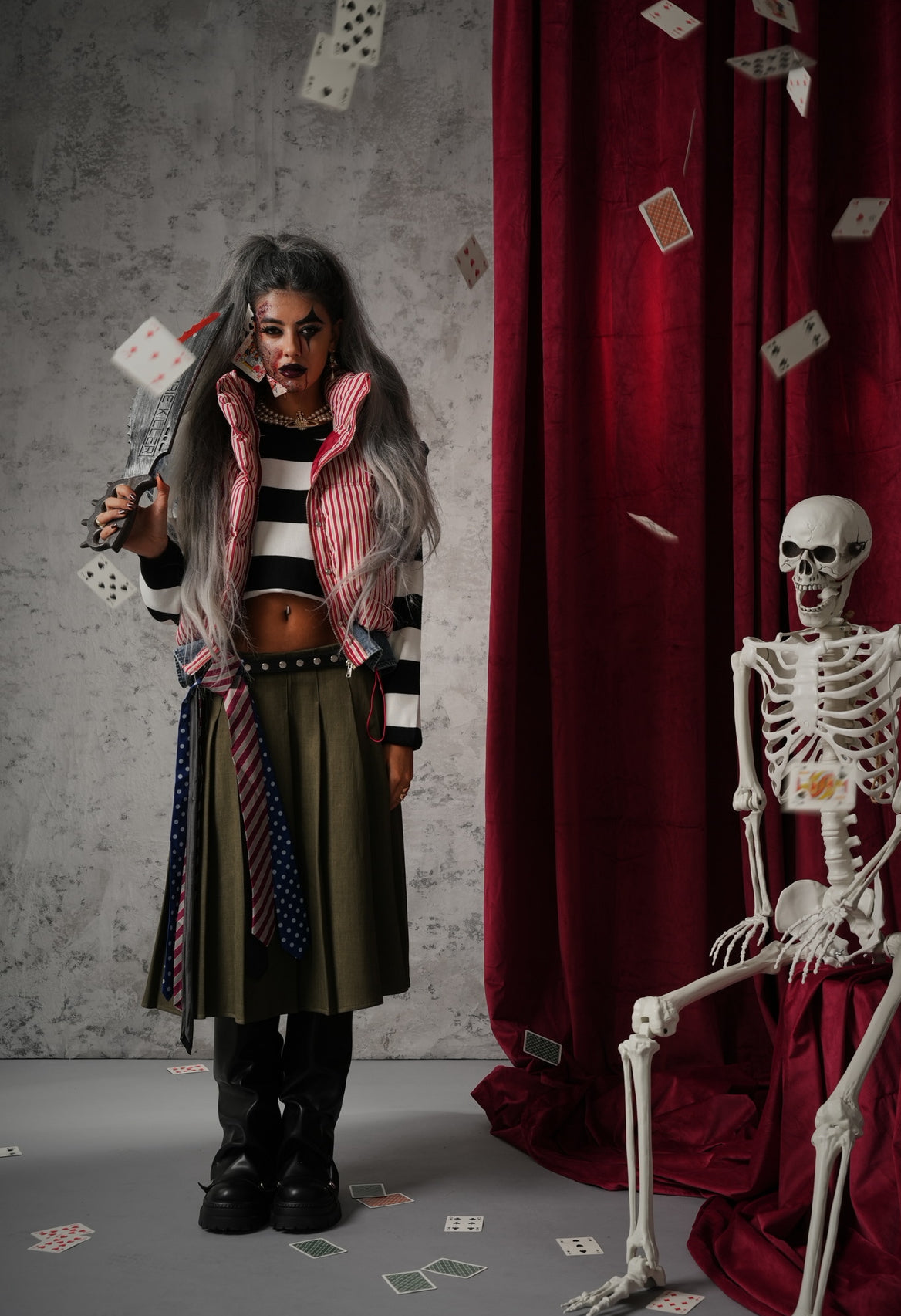 SMANICATO PAGLIACCIO IT ROSSO/DENIM