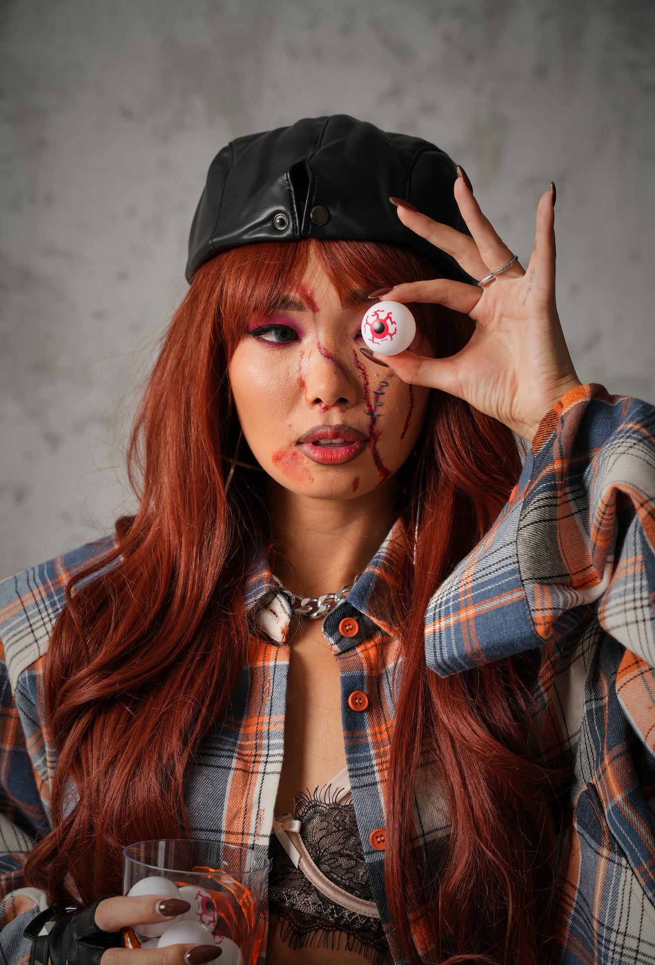 CAMICIA TARTAN PUMPKIN ARANCIO/BLU