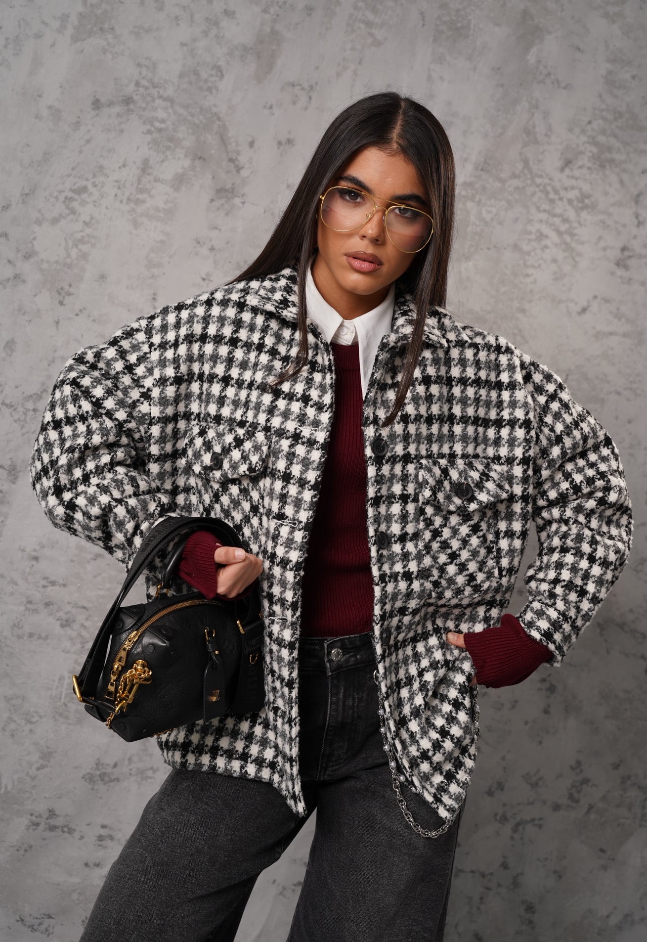 GIACCA/CAMICIA PIED DE POULE SIVIGLIA BLACK/WHITE