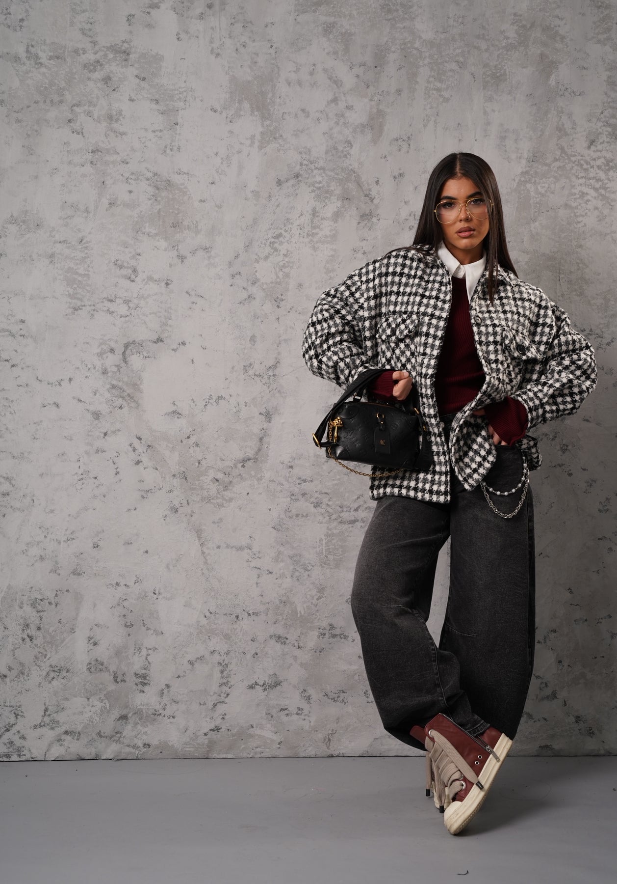 GIACCA/CAMICIA PIED DE POULE SIVIGLIA BLACK/WHITE