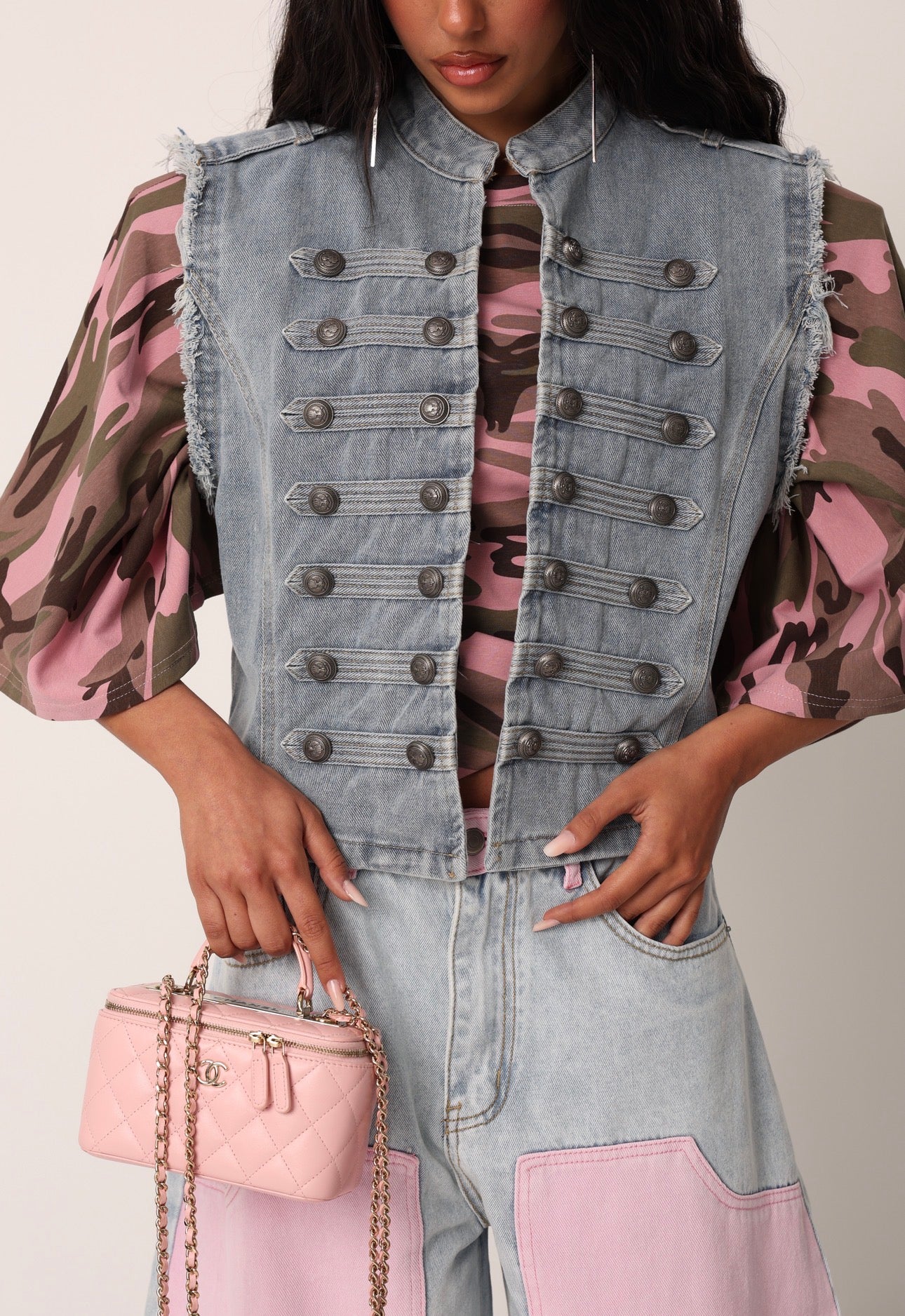 GILET BOTTONI EVELYN DENIM CHIARO