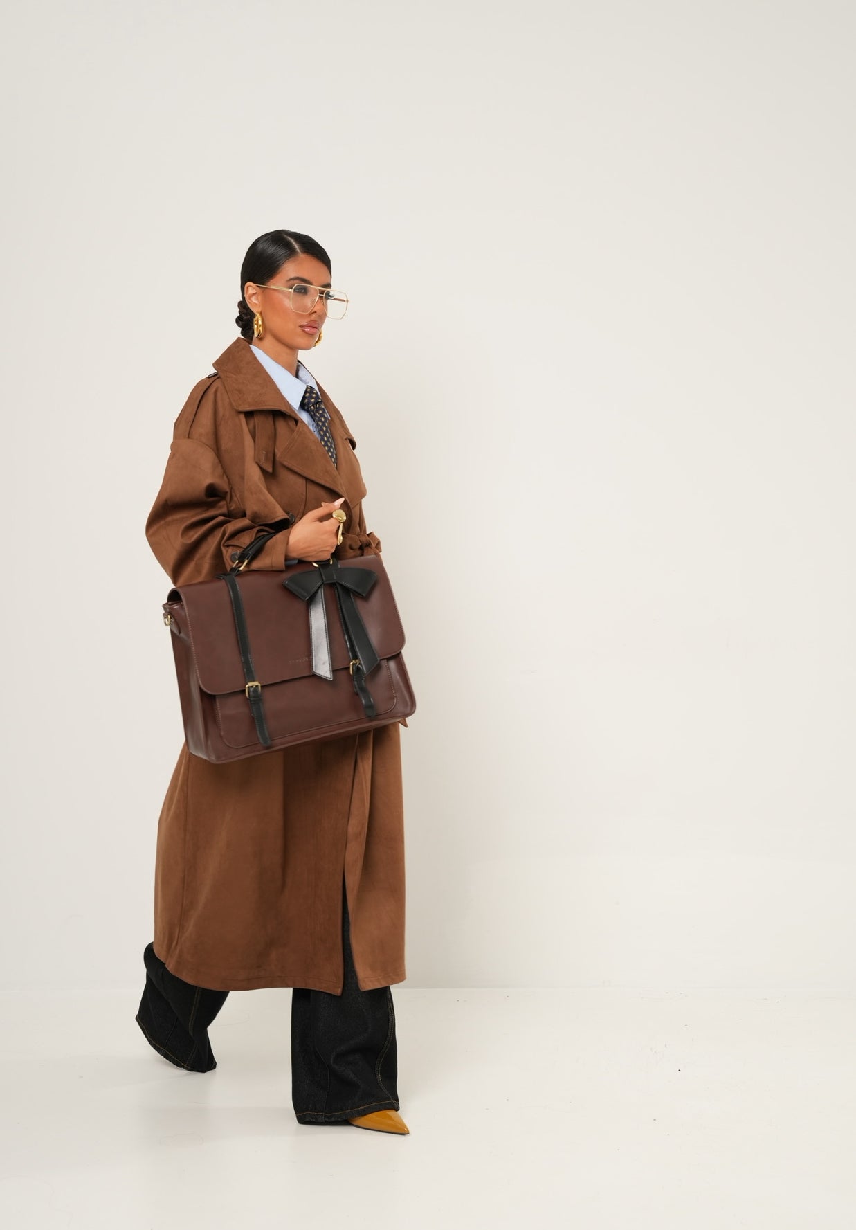 Trench ecocamoscio Elide marrone