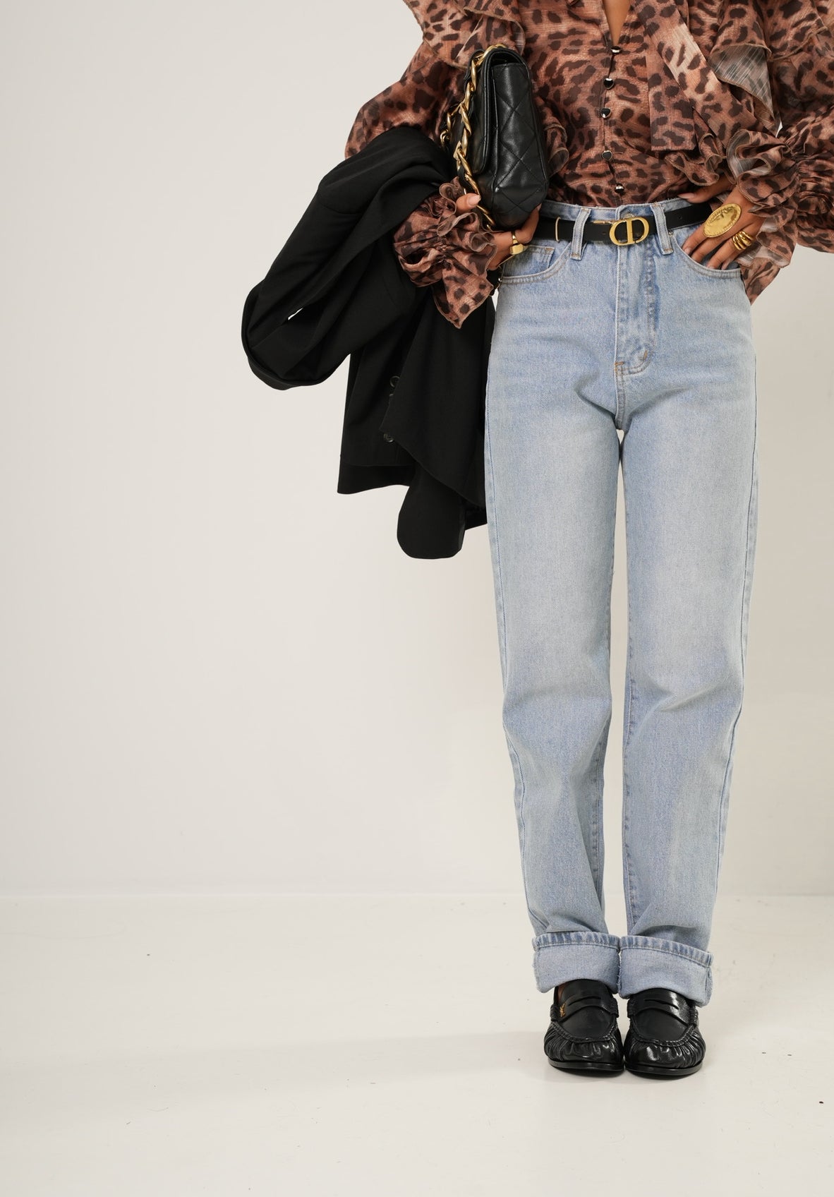 JEANS "PRONTI, PARTENZA,VIA" DENIM CHIARO