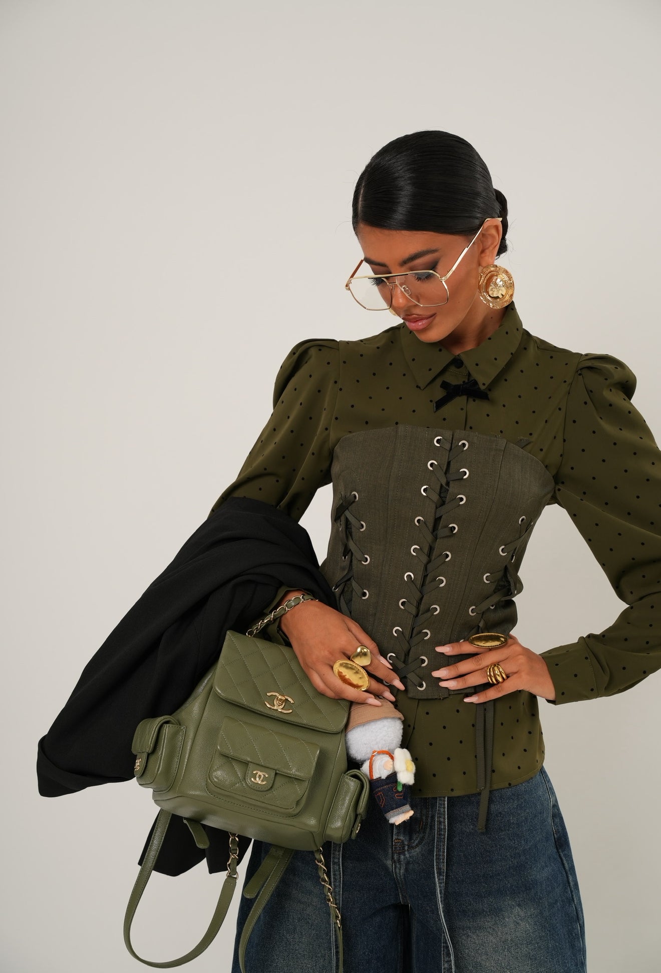 Corsetto stringhe Eloisa verde