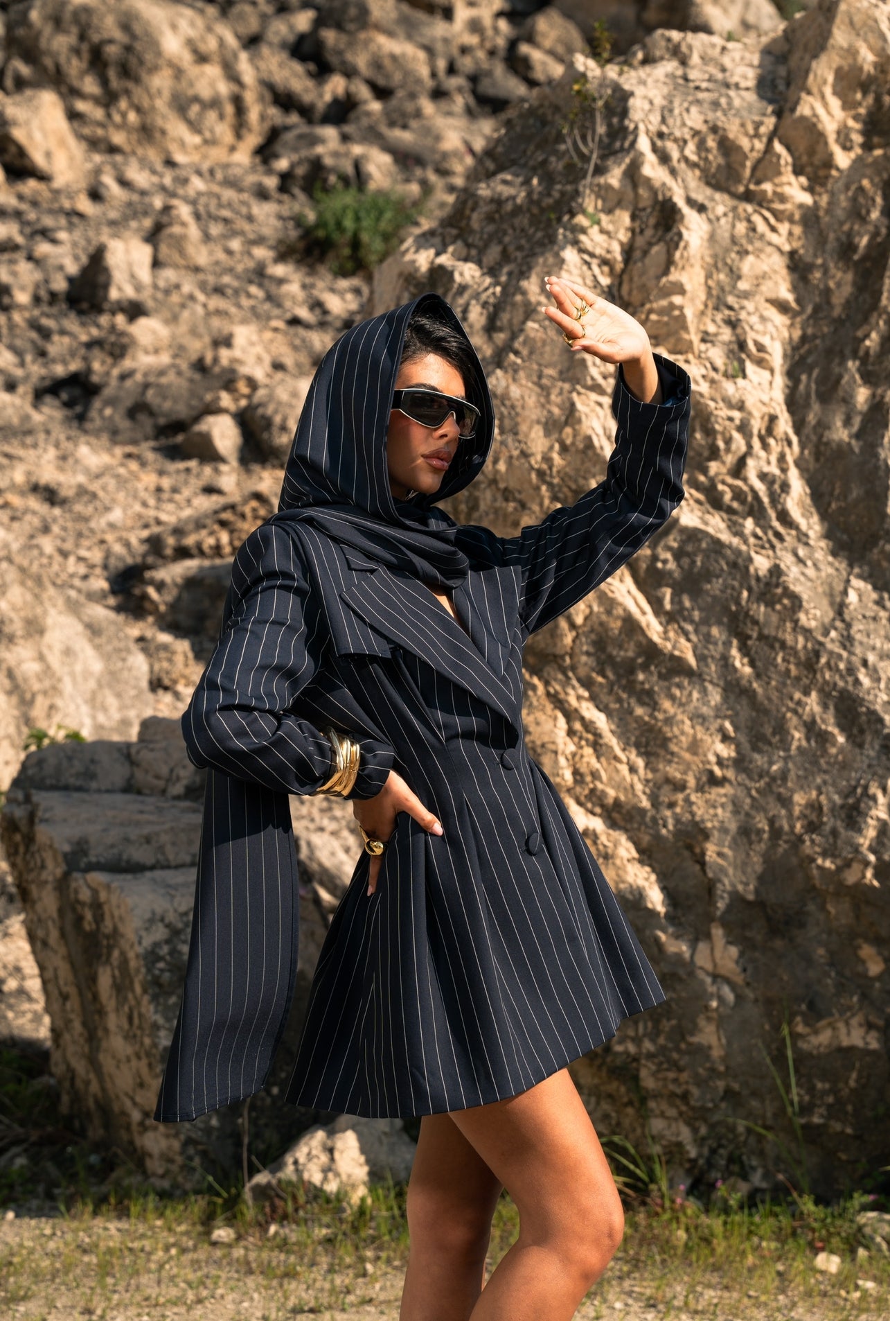 Vestito/Giacca gessato Kora blu