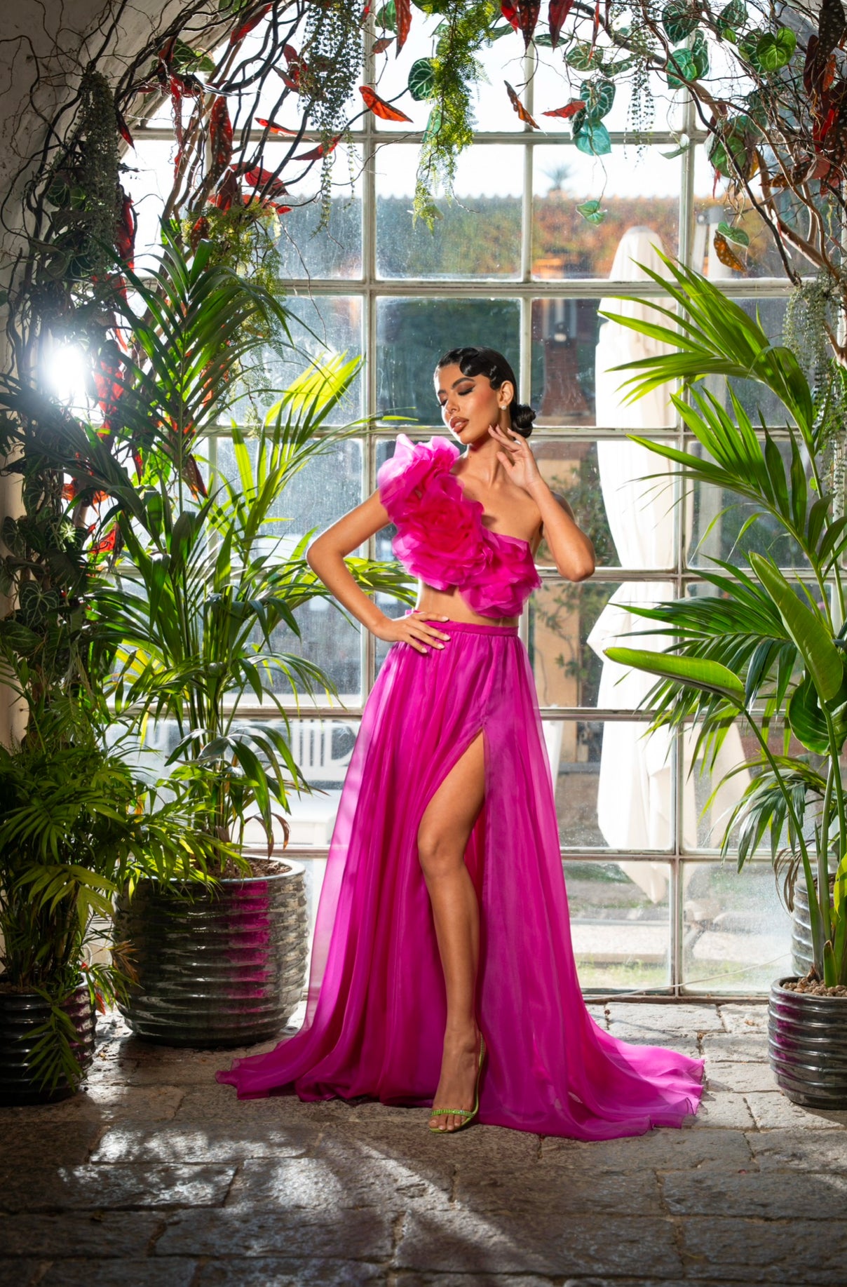 Vestito Vivy's Wedding fucsia 100% SETA