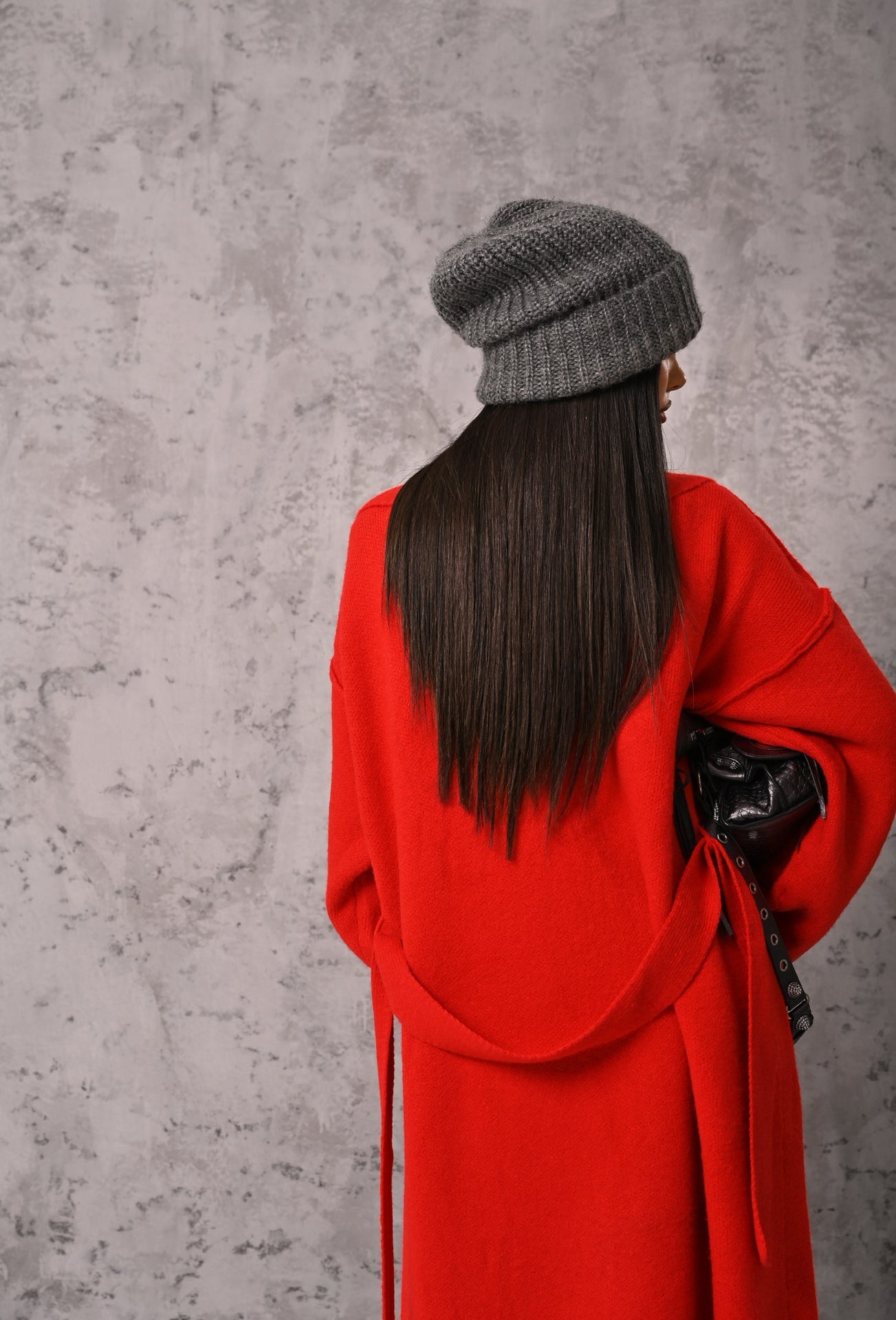 CARDIGAN LUNGO WINTER ROSSO