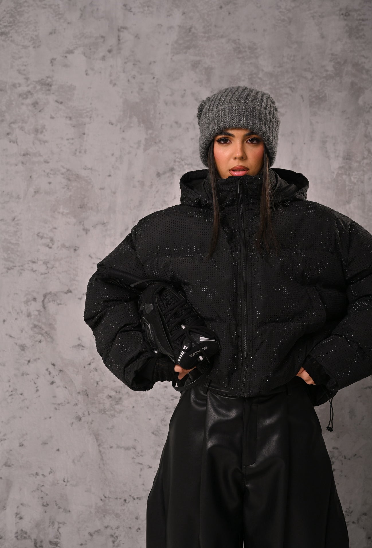 BOMBER STRASS SHINE NERO