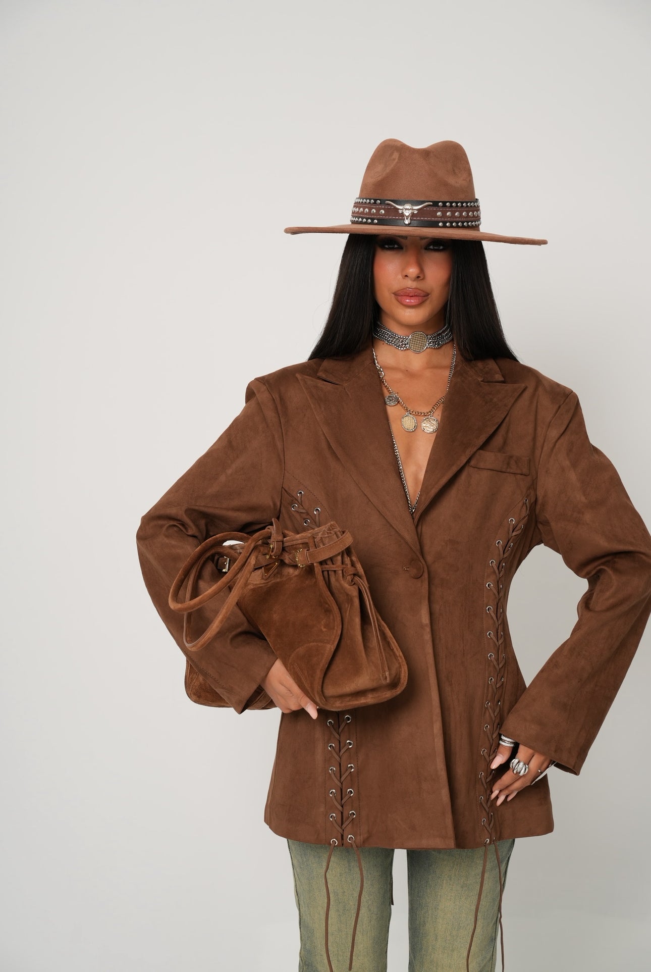 Giacca stringhe Bellatrix marrone