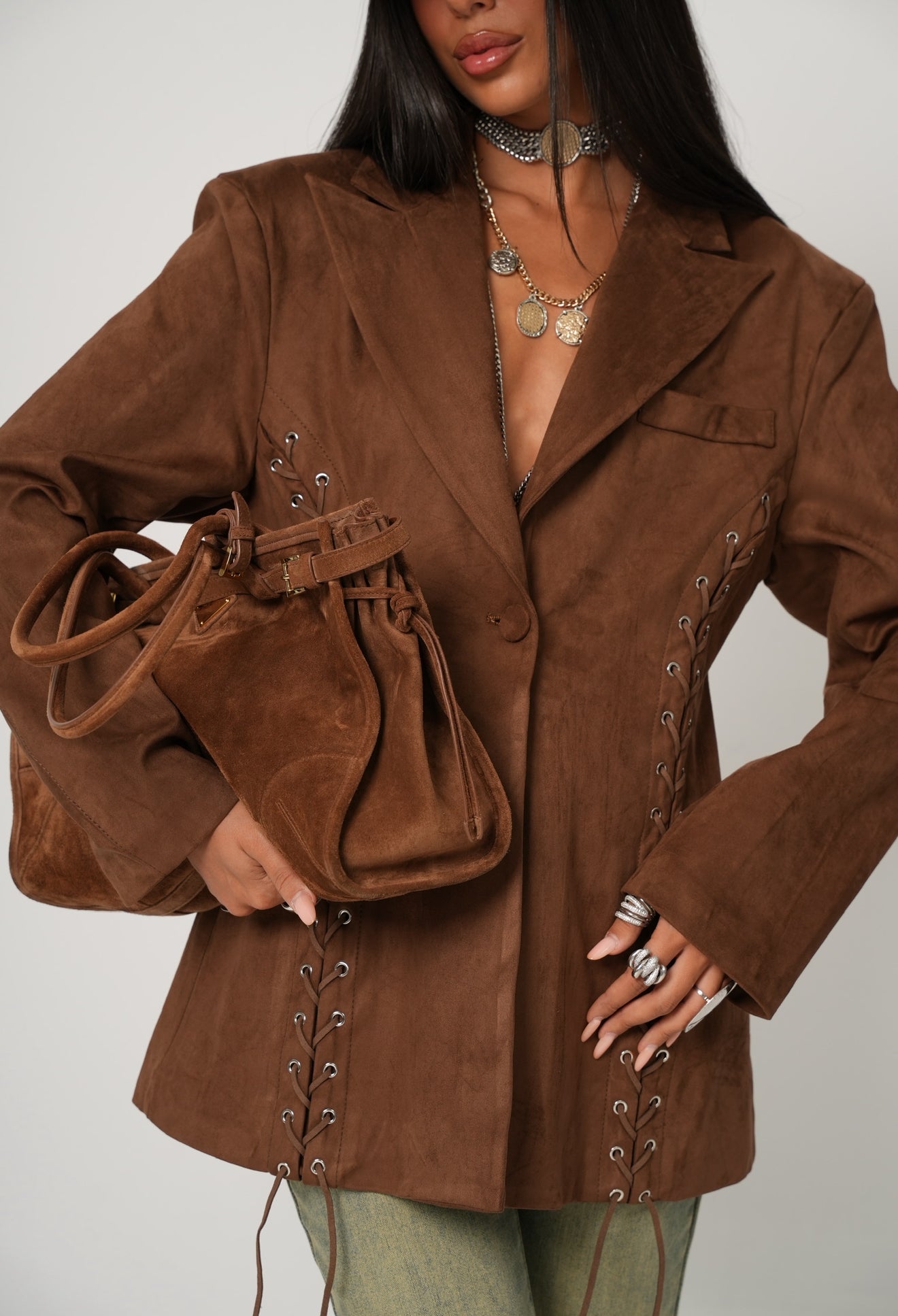 Giacca stringhe Bellatrix marrone