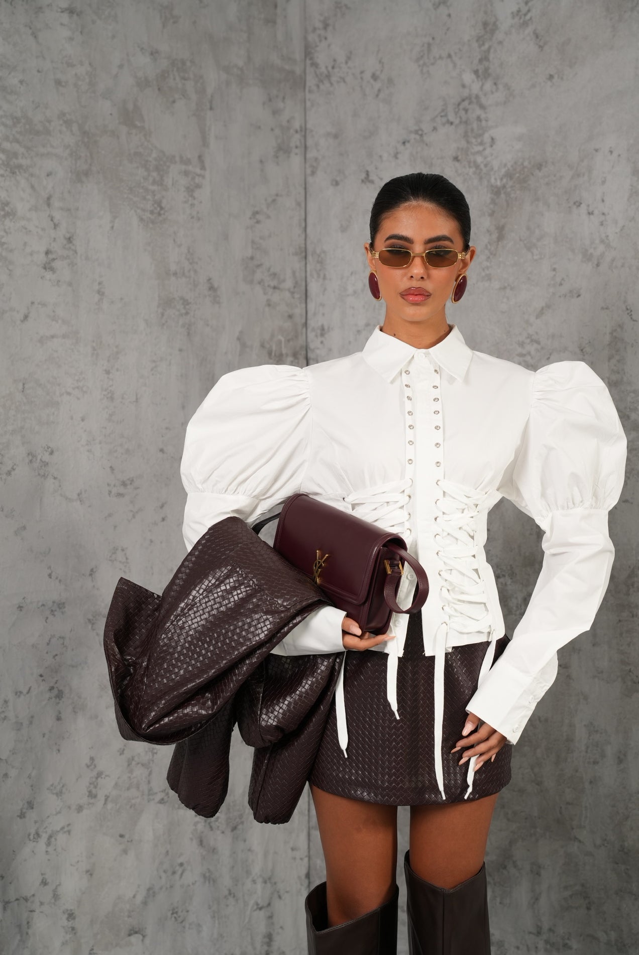 Camicia stringhe Yara bianca