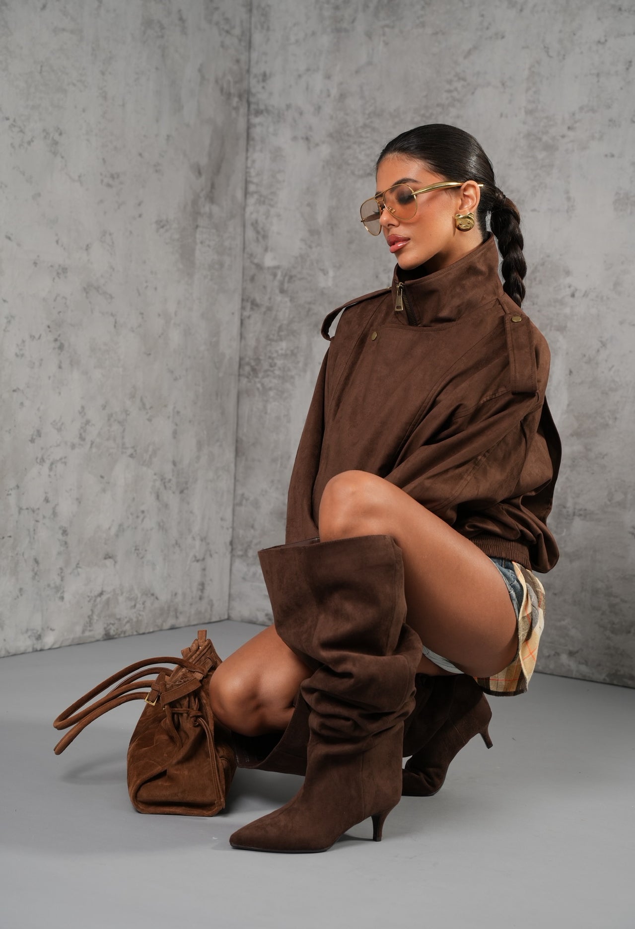 STIVALI ECOCAMOSCIO LEONA MARRONI