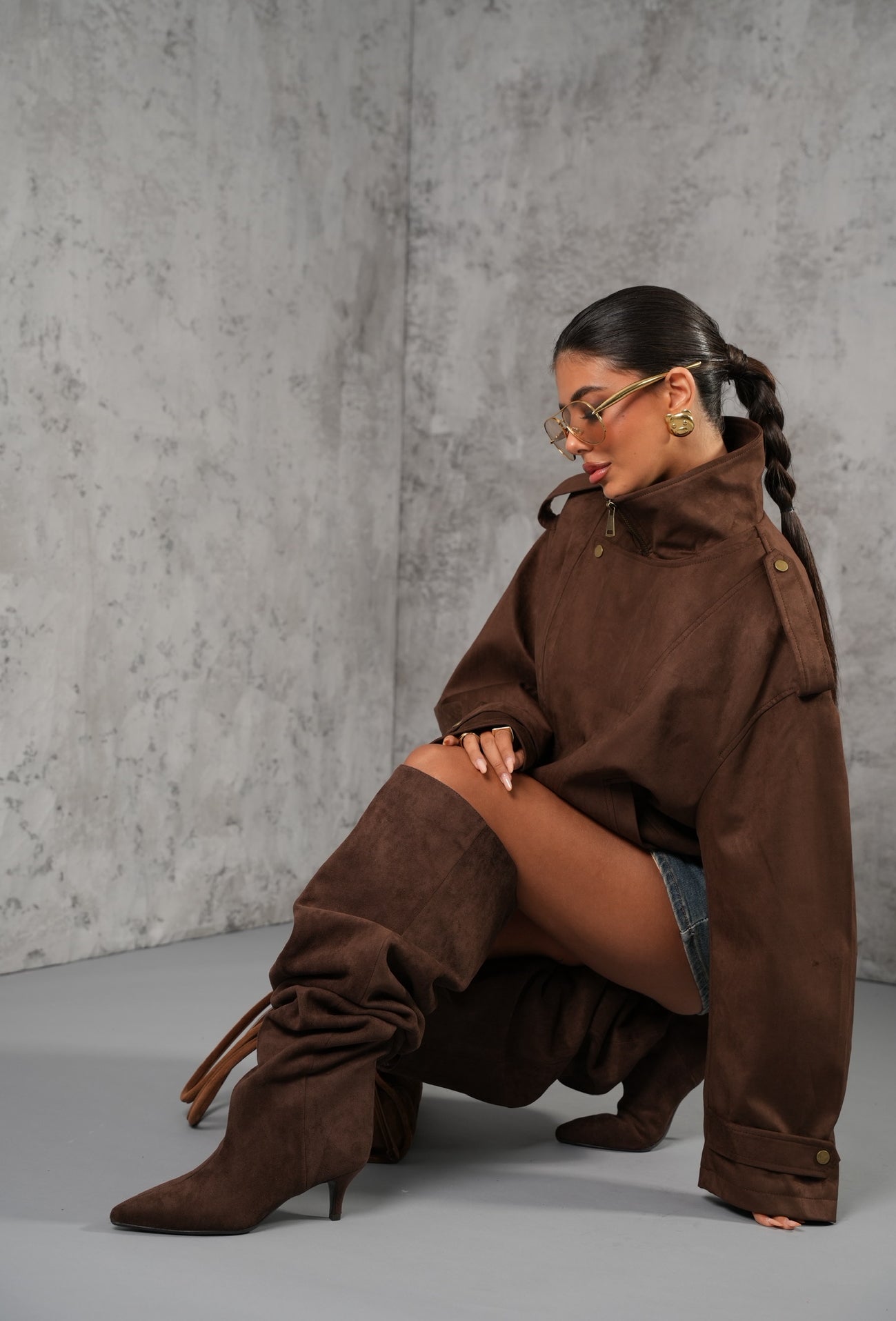 STIVALI ECOCAMOSCIO LEONA MARRONI