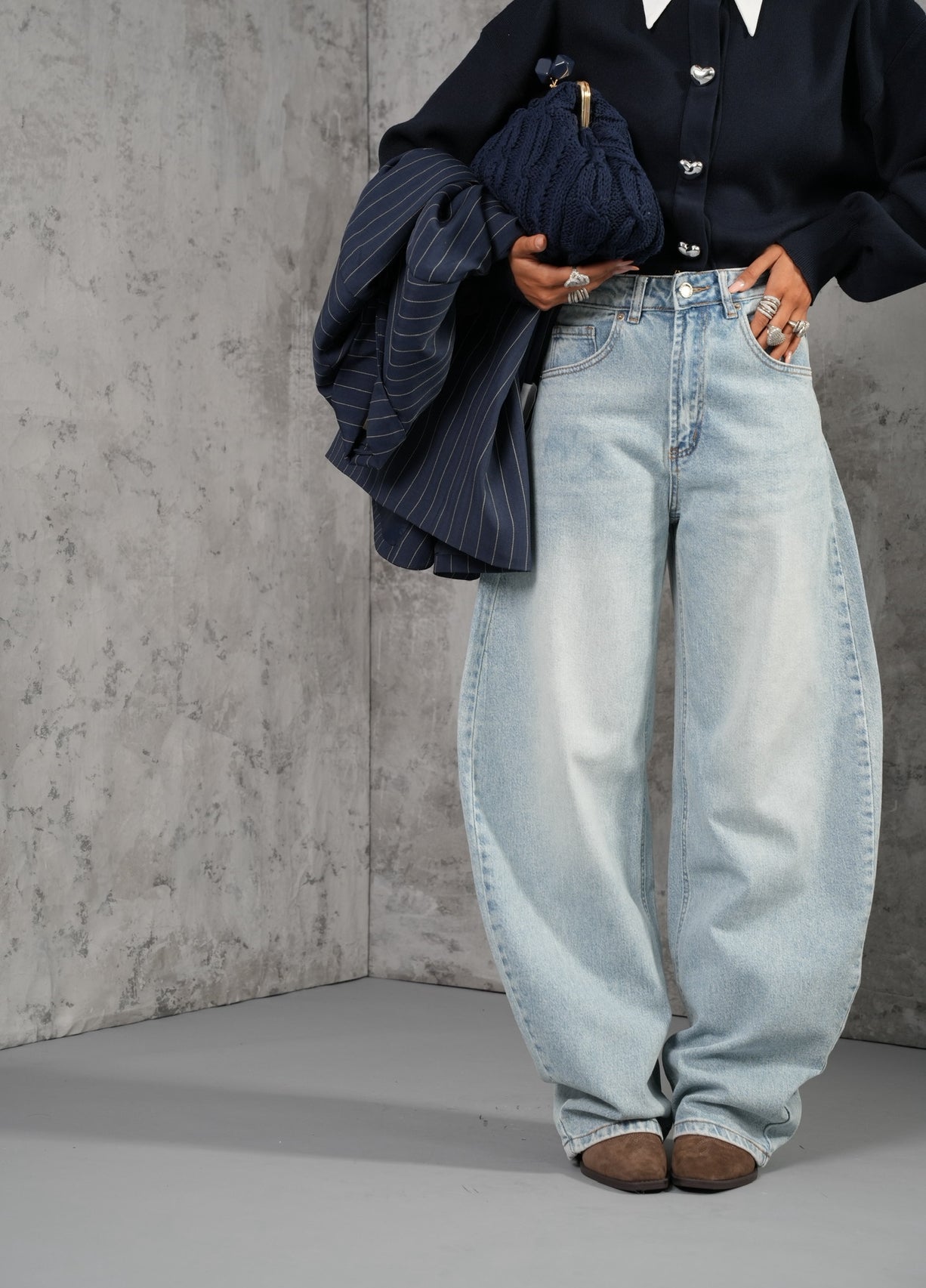 Jeans baggy Gaya lavaggio chiaro