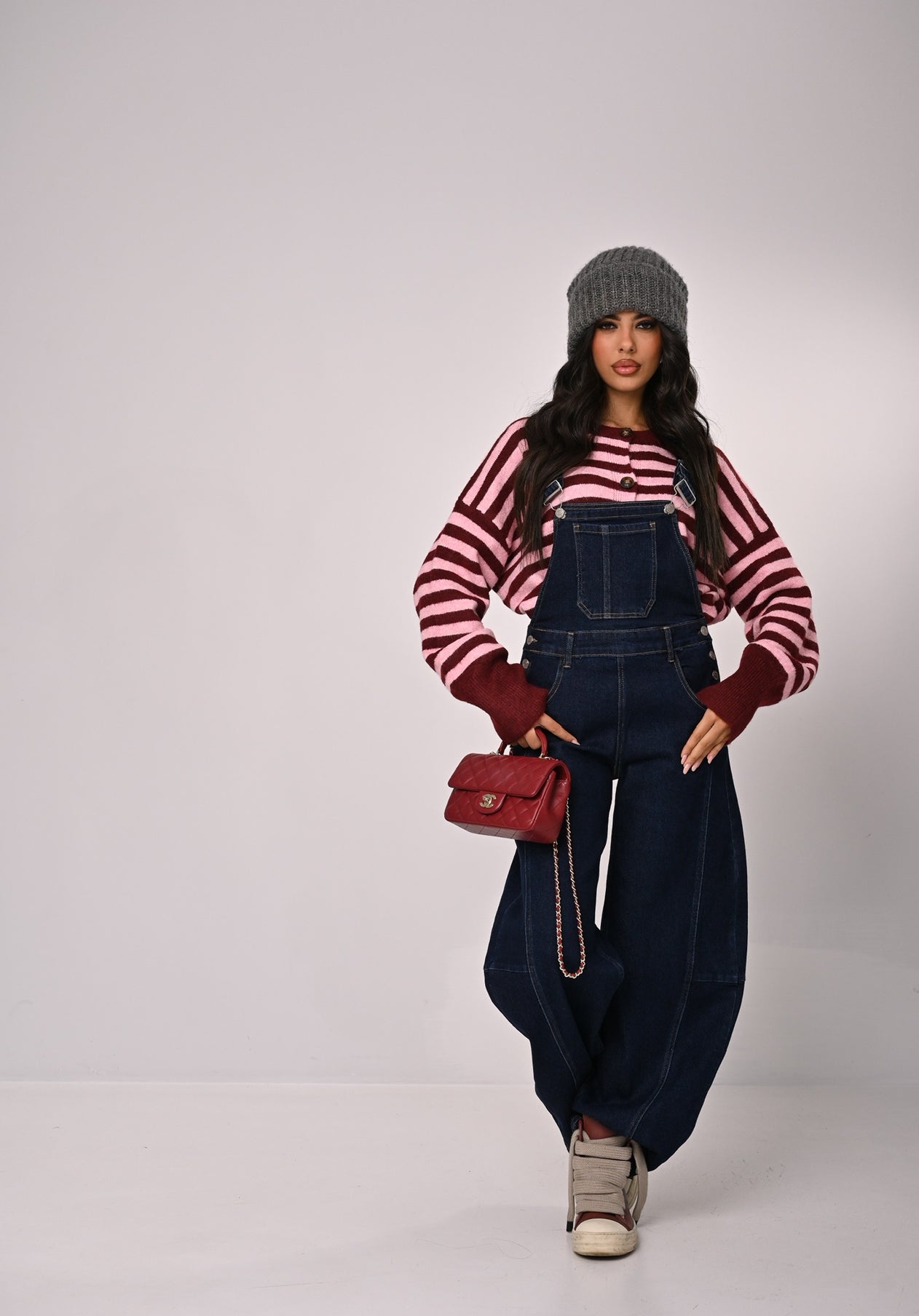 SALOPETTE BAGGY MICHELA DENIM SCURO