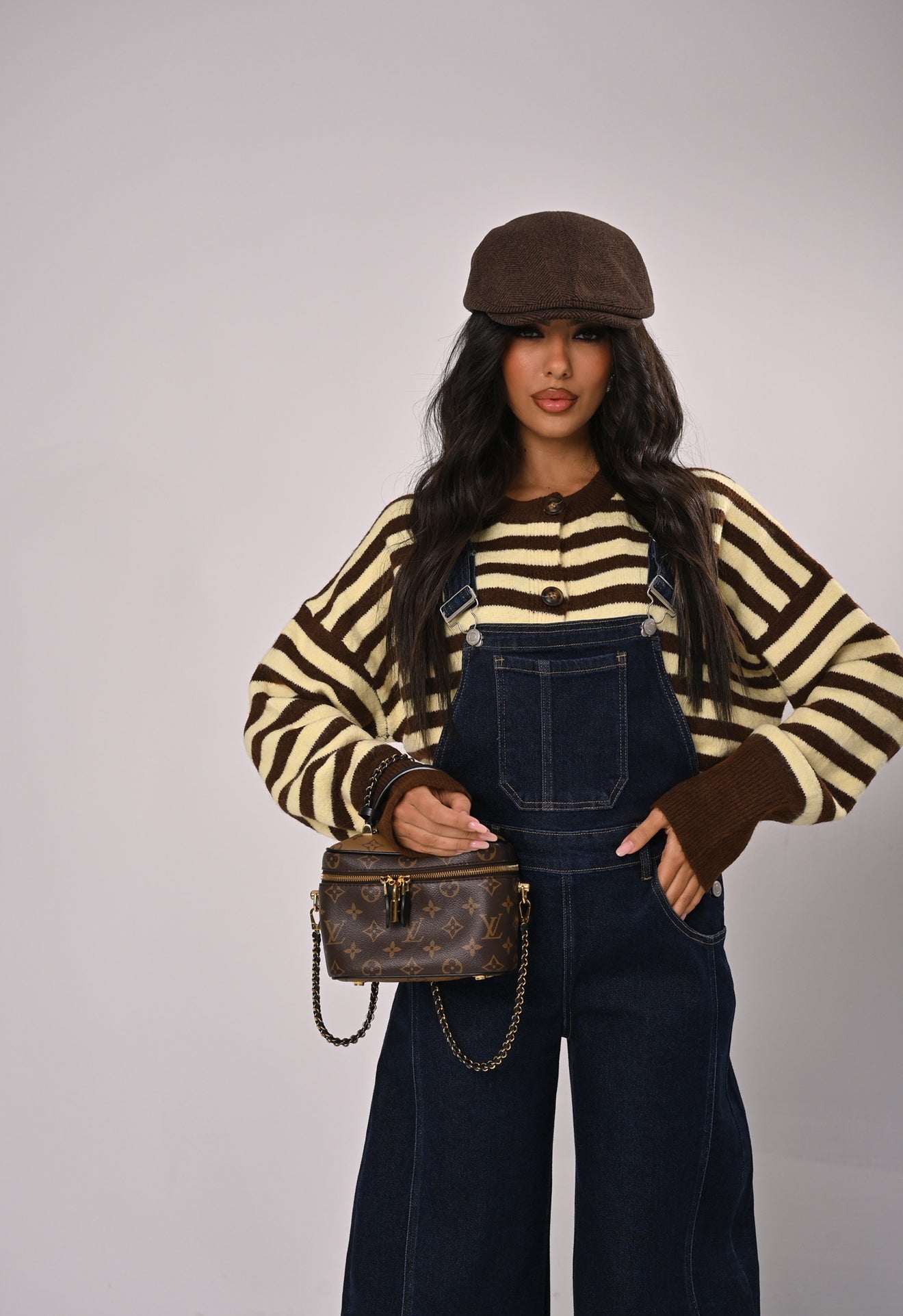 CARDIGAN RIGHE BONITA GIALLO/MARRONE