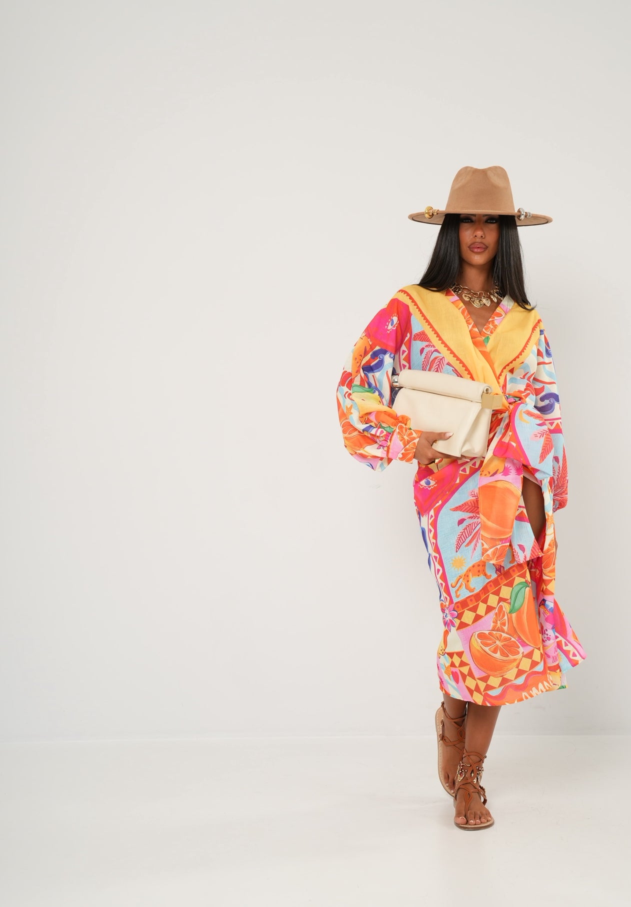 Vestito portafoglio Love Lemons arancio