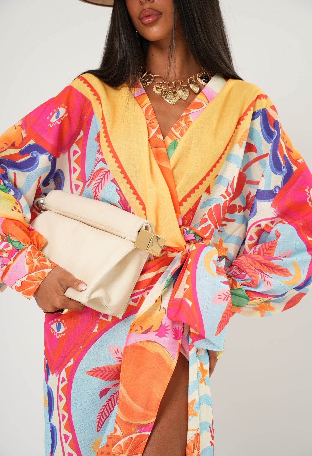Vestito portafoglio Love Lemons arancio