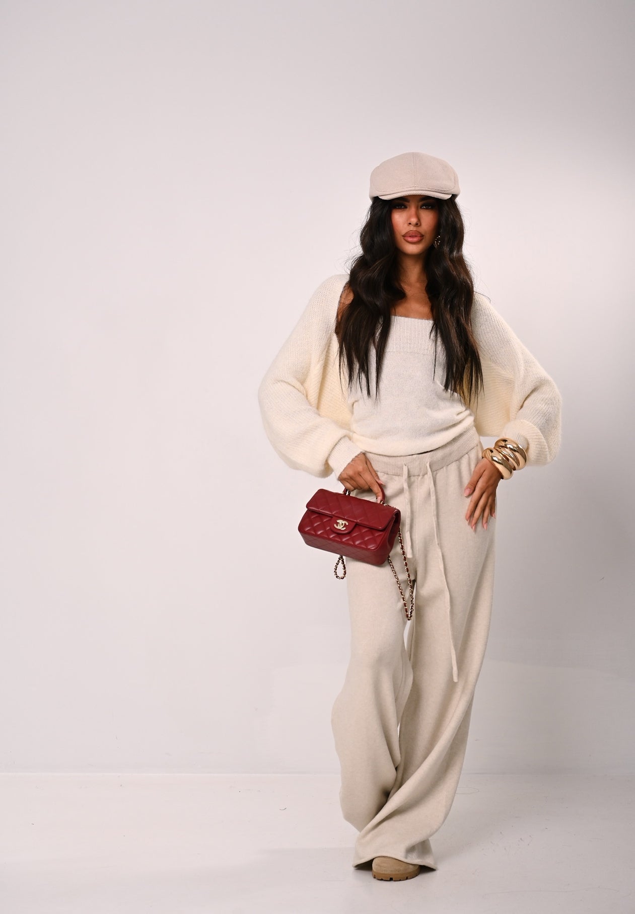 PANTALONI LANA RASATA ANIKA PANNA