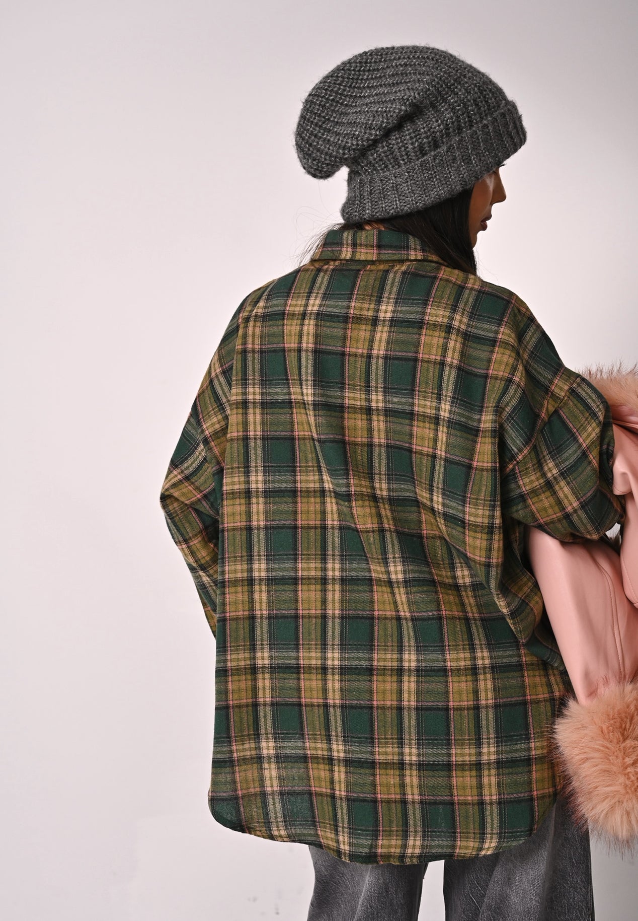 CAMICIA TARTAN ANDROMEDA VERDE/ROSA