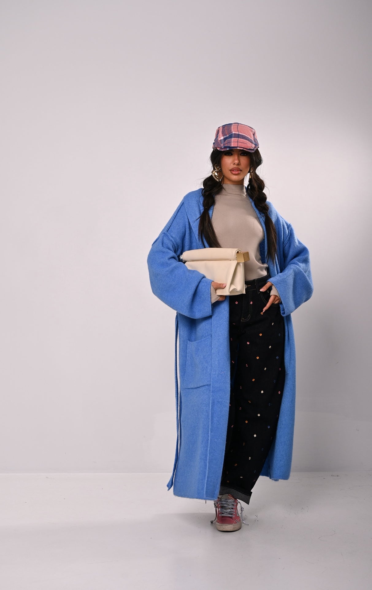 CARDIGAN LUNGO WINTER CELESTE