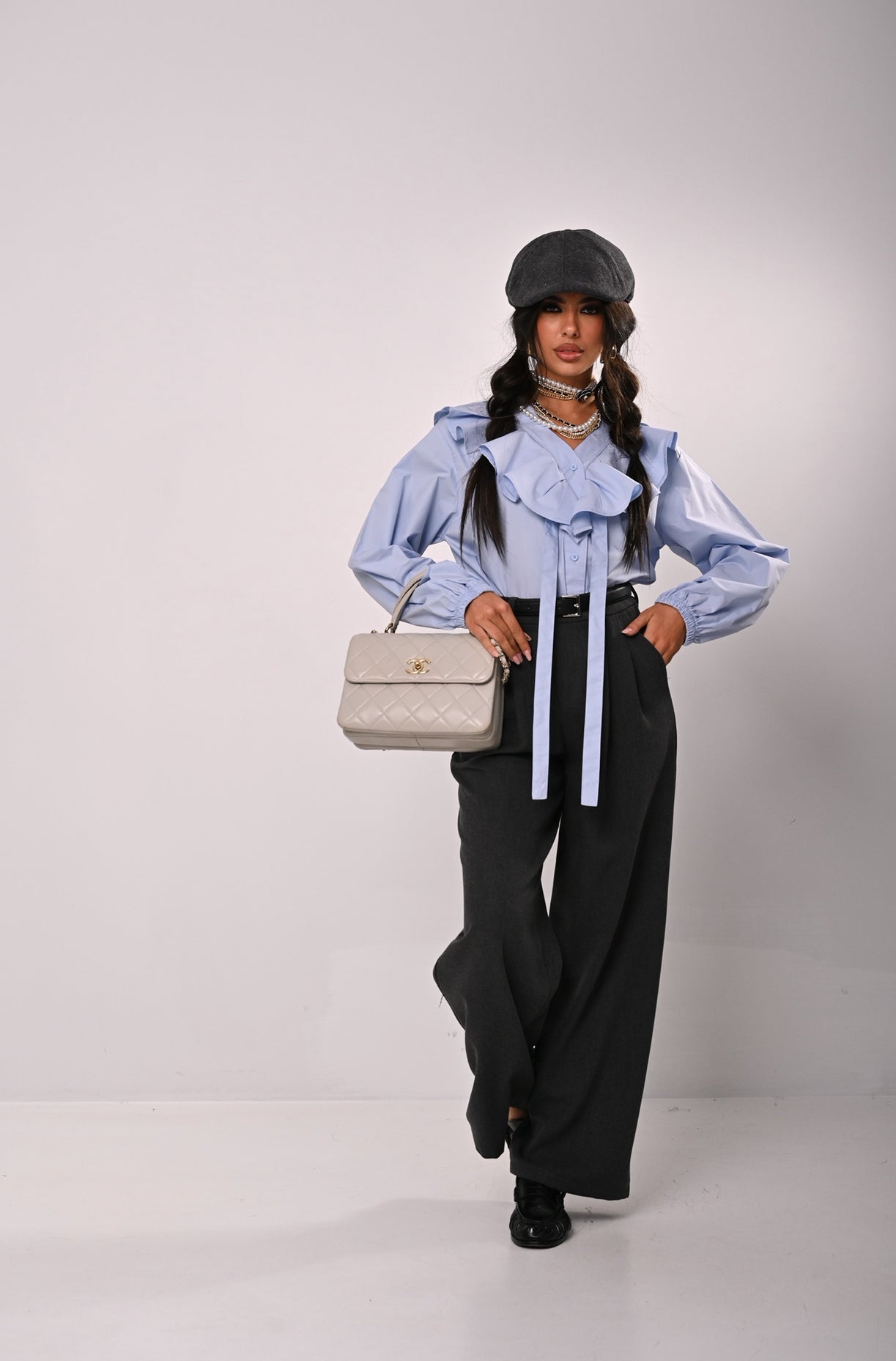 CAMICIA ROUCHES WOLFY AZZURRA