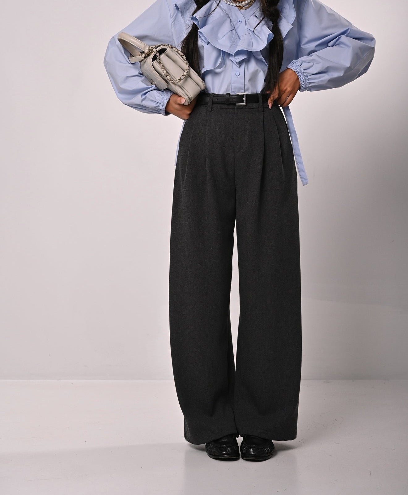 PANTALONI YUMA GRIGIO ANTRACITE + CINTURA