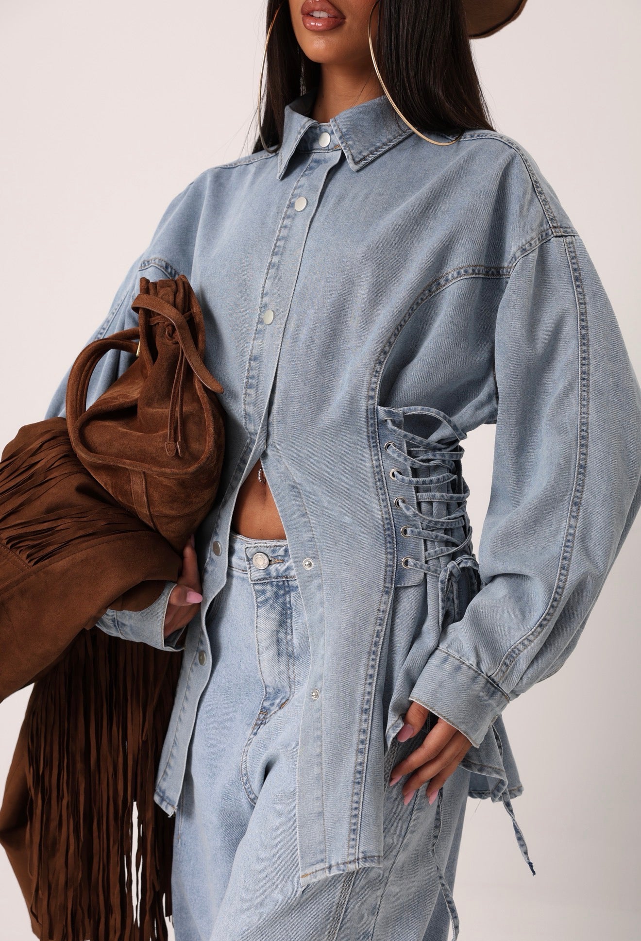 CAMICIA STRINGHE MARISOL DENIM