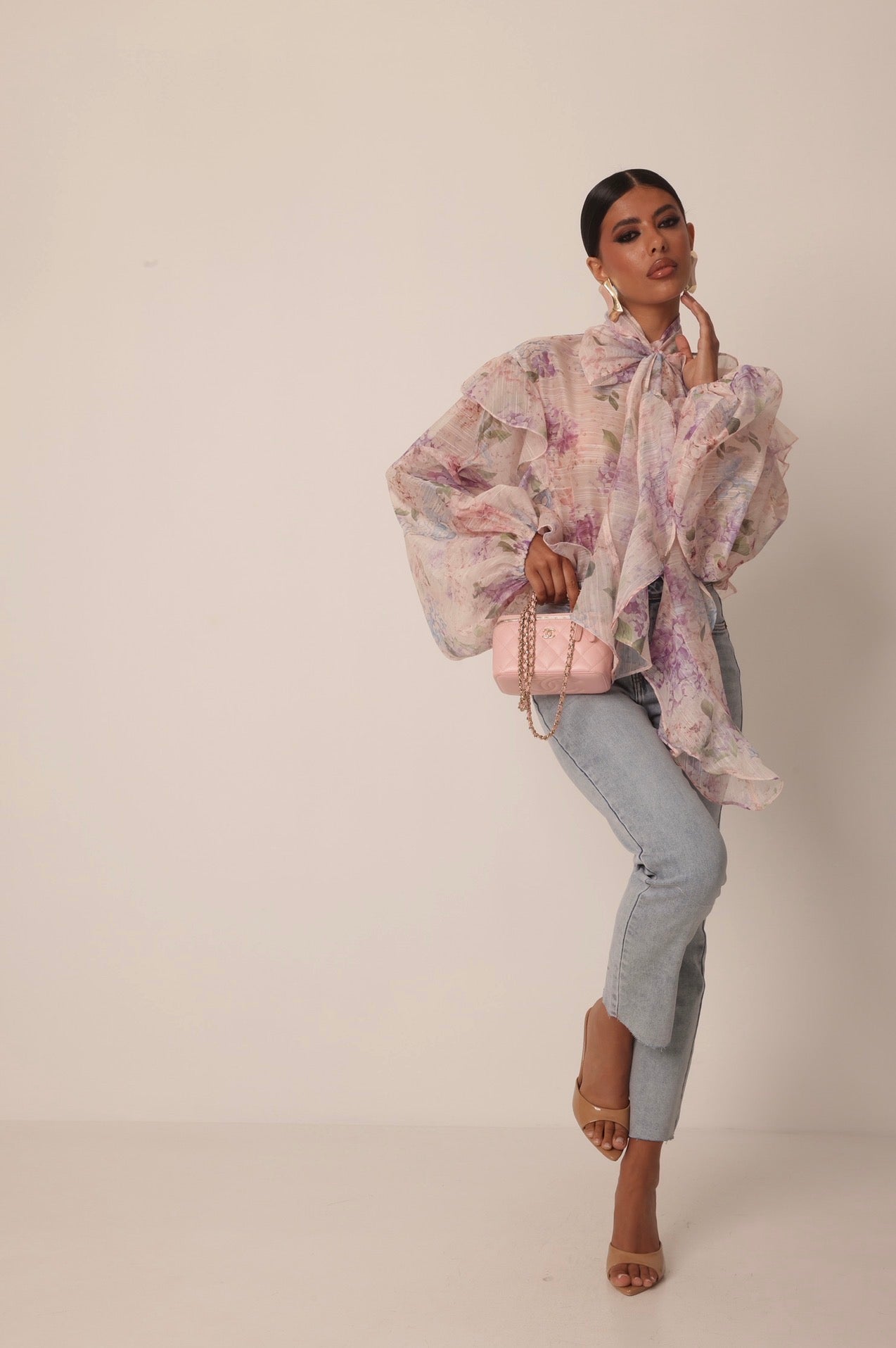 CAMICIA VELATA METEORE FIORATA