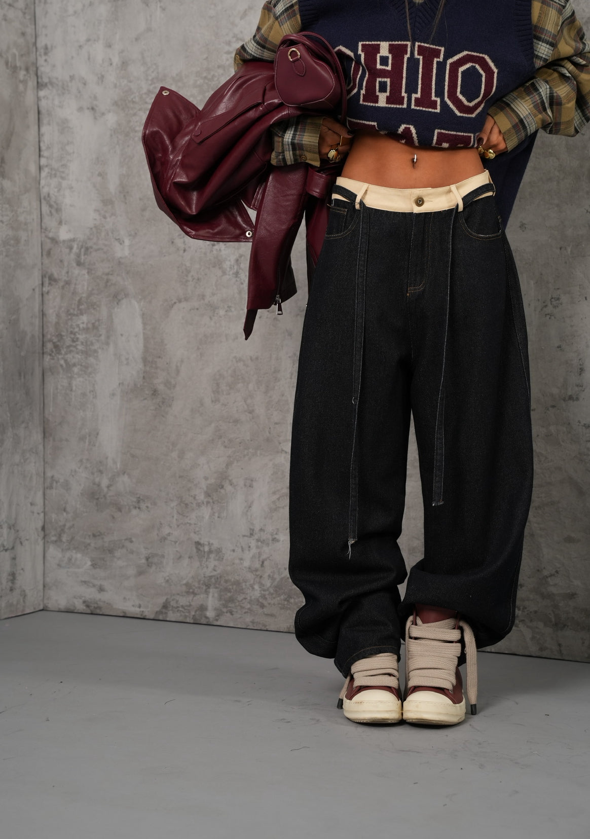 Jeans Alvaro denim scuro/beige