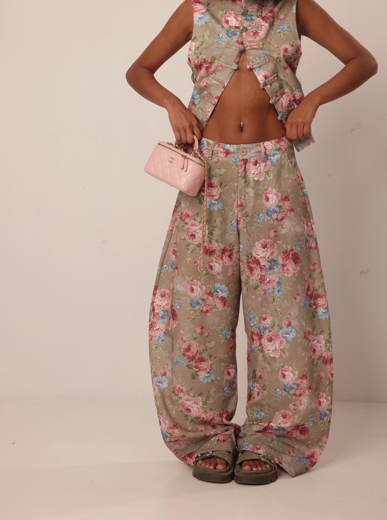 COORDINATO FIORATO KIDADA TAUPE