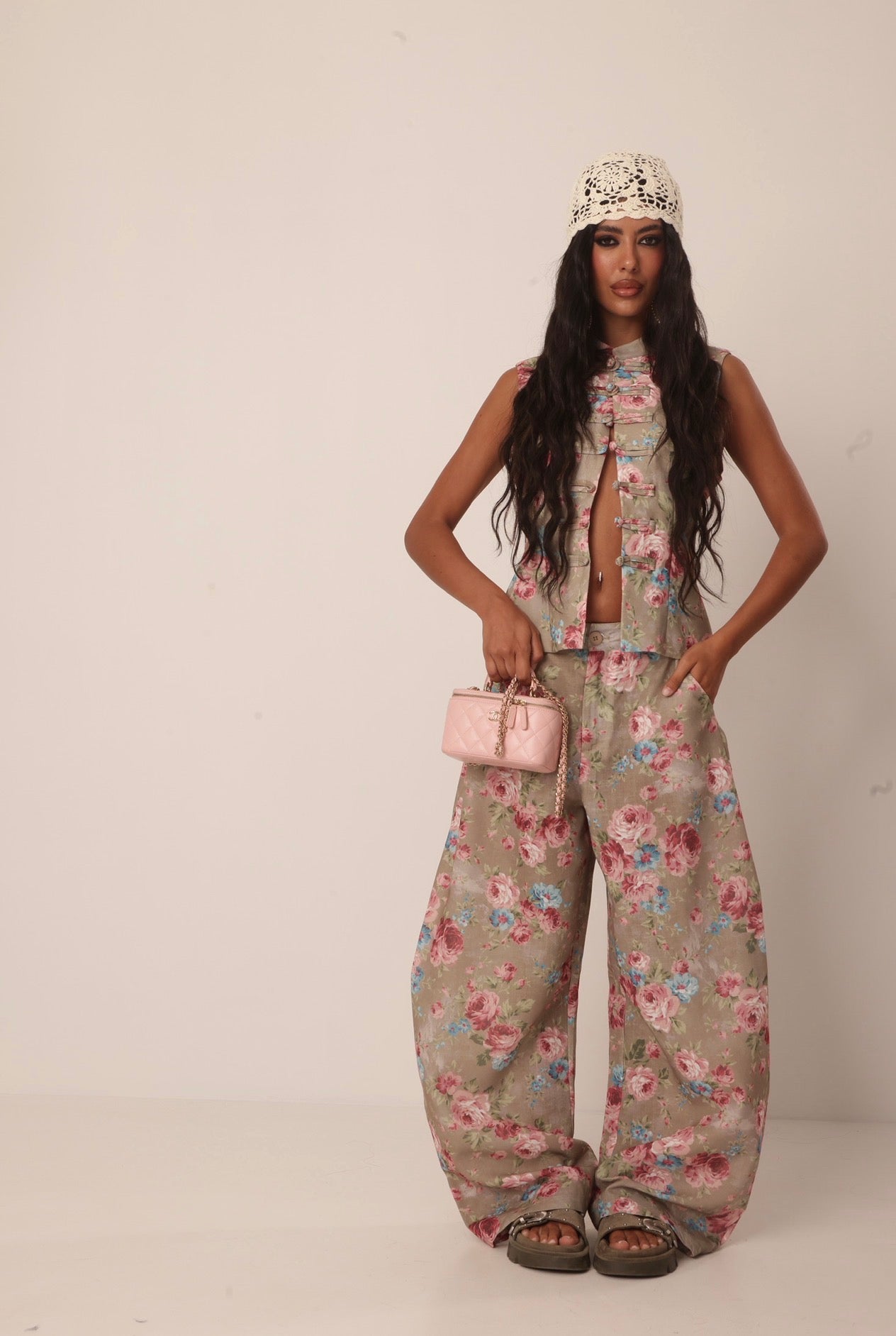COORDINATO FIORATO KIDADA TAUPE