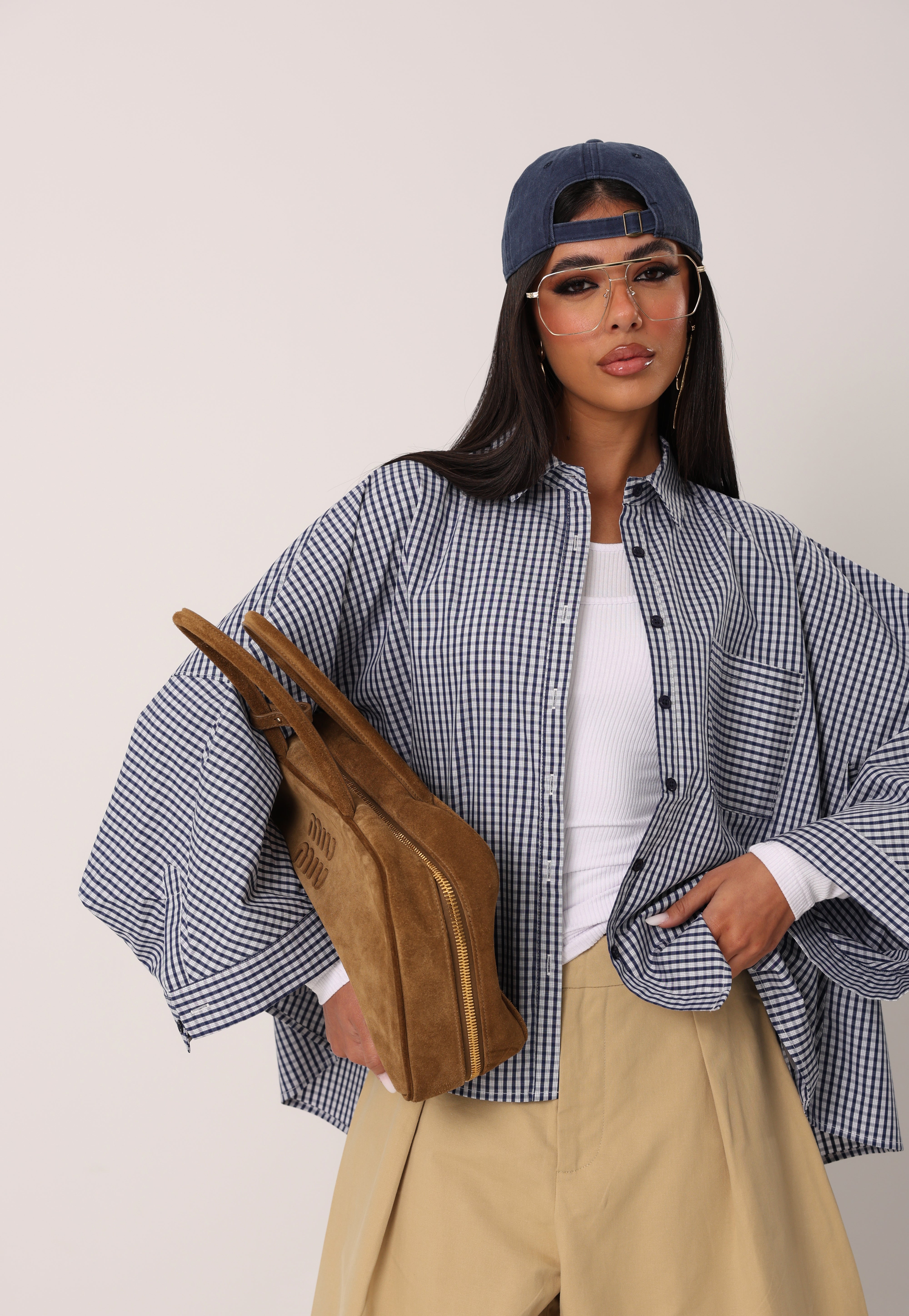 CAMICIA QUADRETTI PAOLA BIANCA/BLU