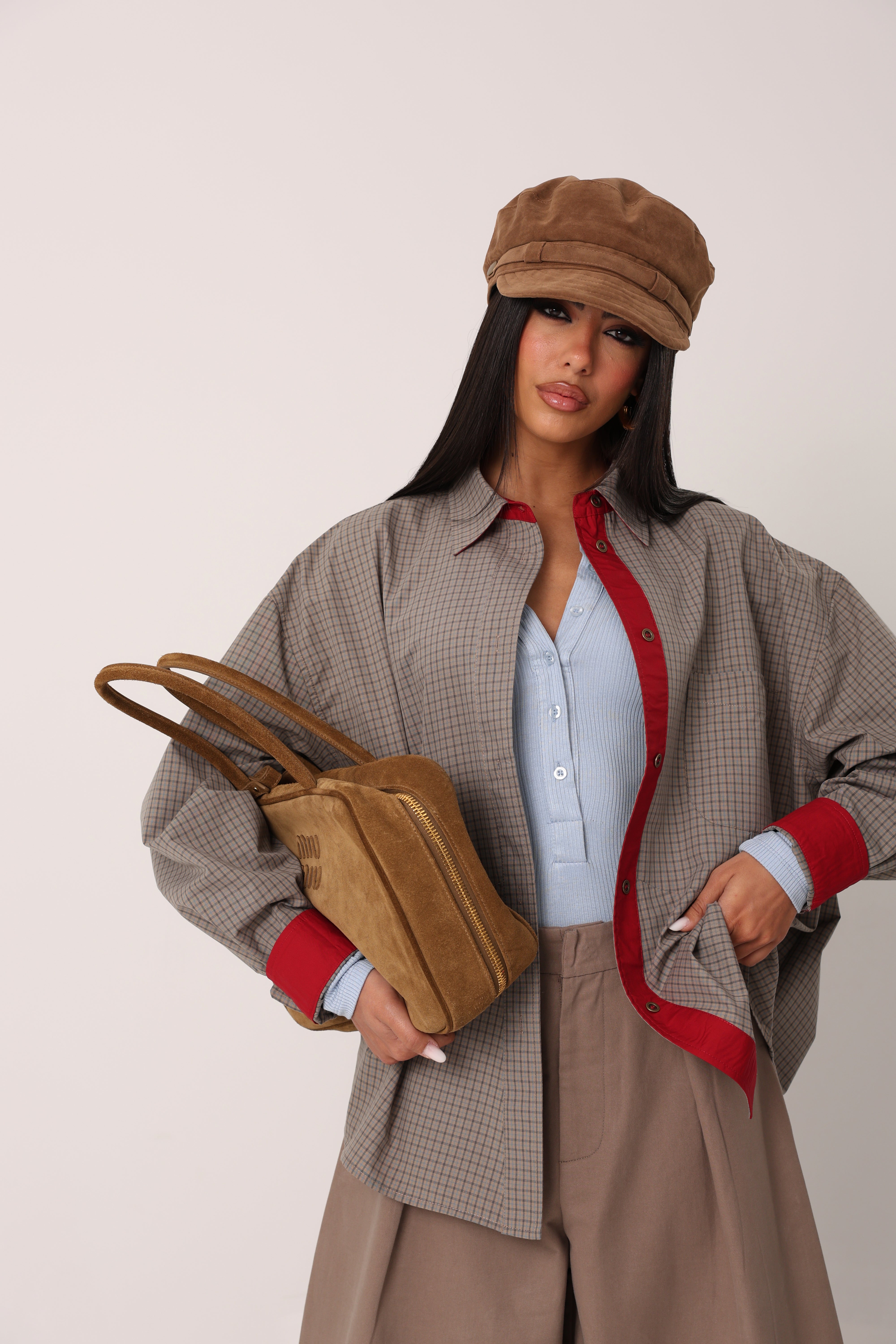 CAMICIA QUADRETTI OLIMPIA GRIGIA