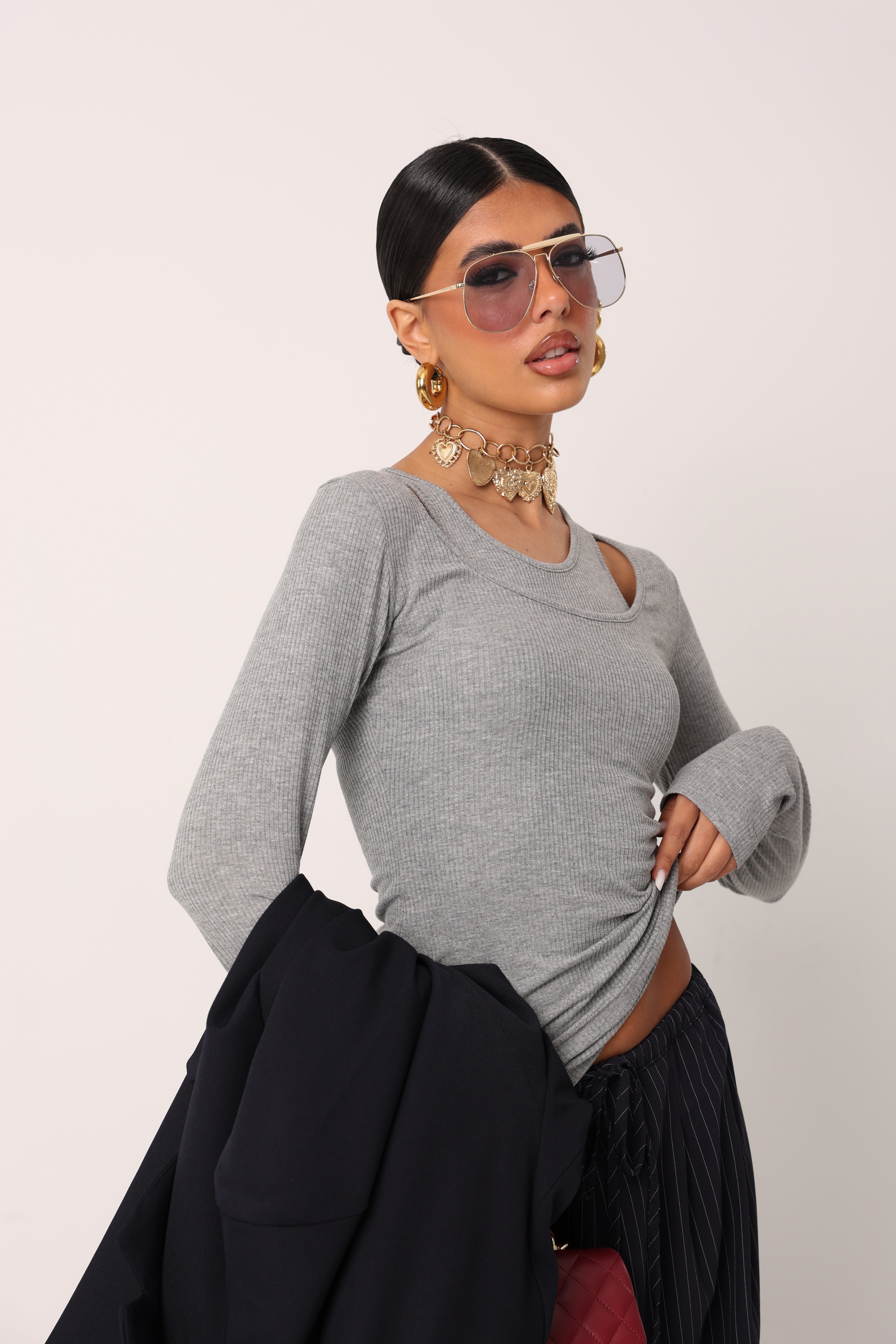 MAGLIA/CANOTTA VIVIANA GRIGIO CHIARO BY MARZIA MANGO