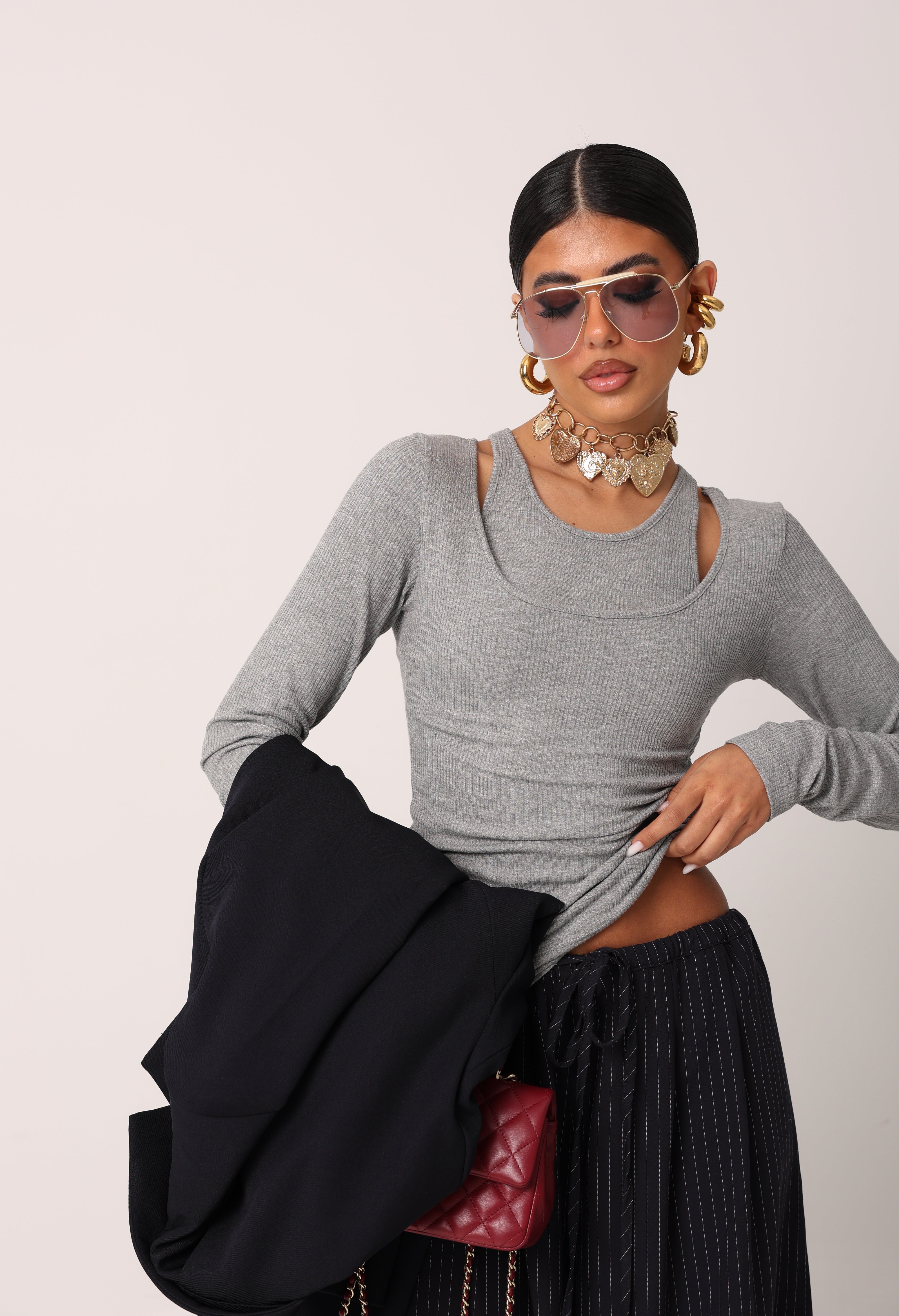 MAGLIA/CANOTTA VIVIANA GRIGIO CHIARO BY MARZIA MANGO