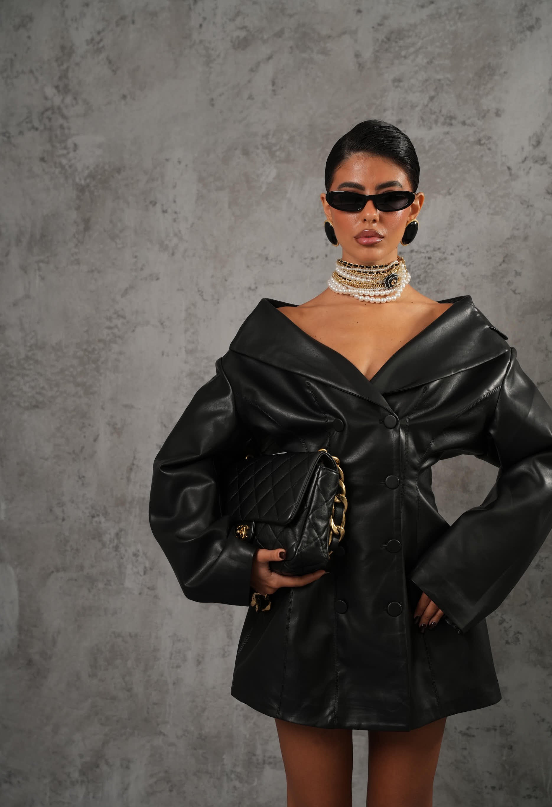 GIACCA/VESTITO ECOPELLE BANUS NERO