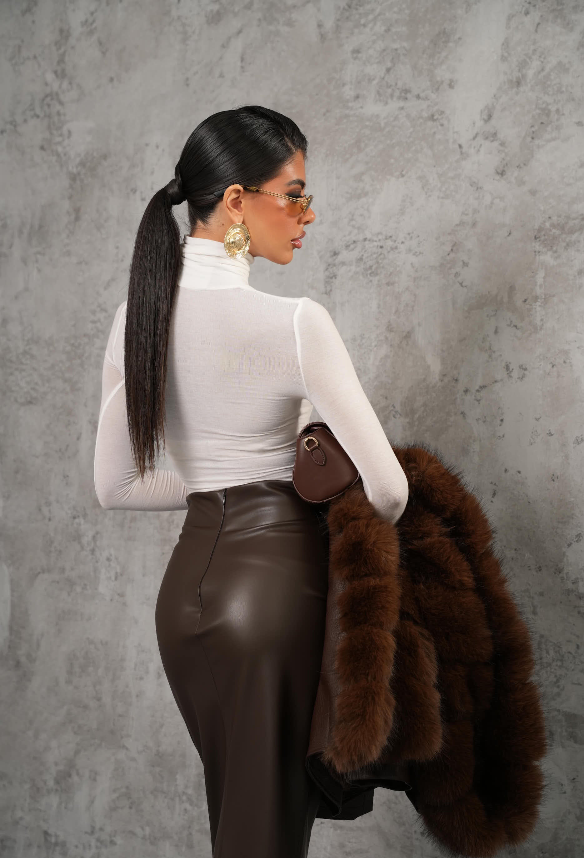 LONGUETTE ECOPELLE AMETISTA MARRONE BY MARZIA MANGO