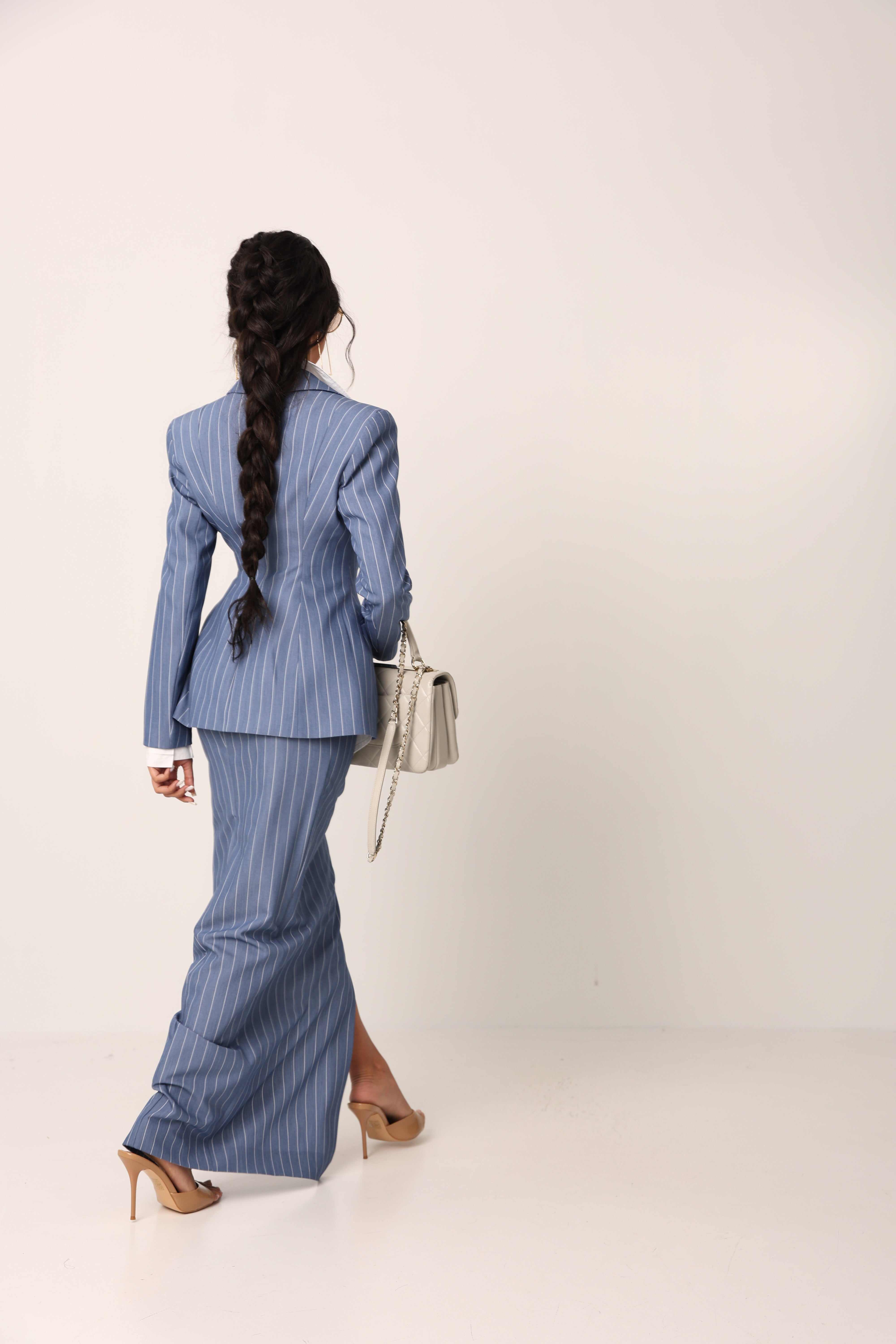 LONGUETTE GESSATA GIULY BLUE DENIM BY MARZIA MANGO