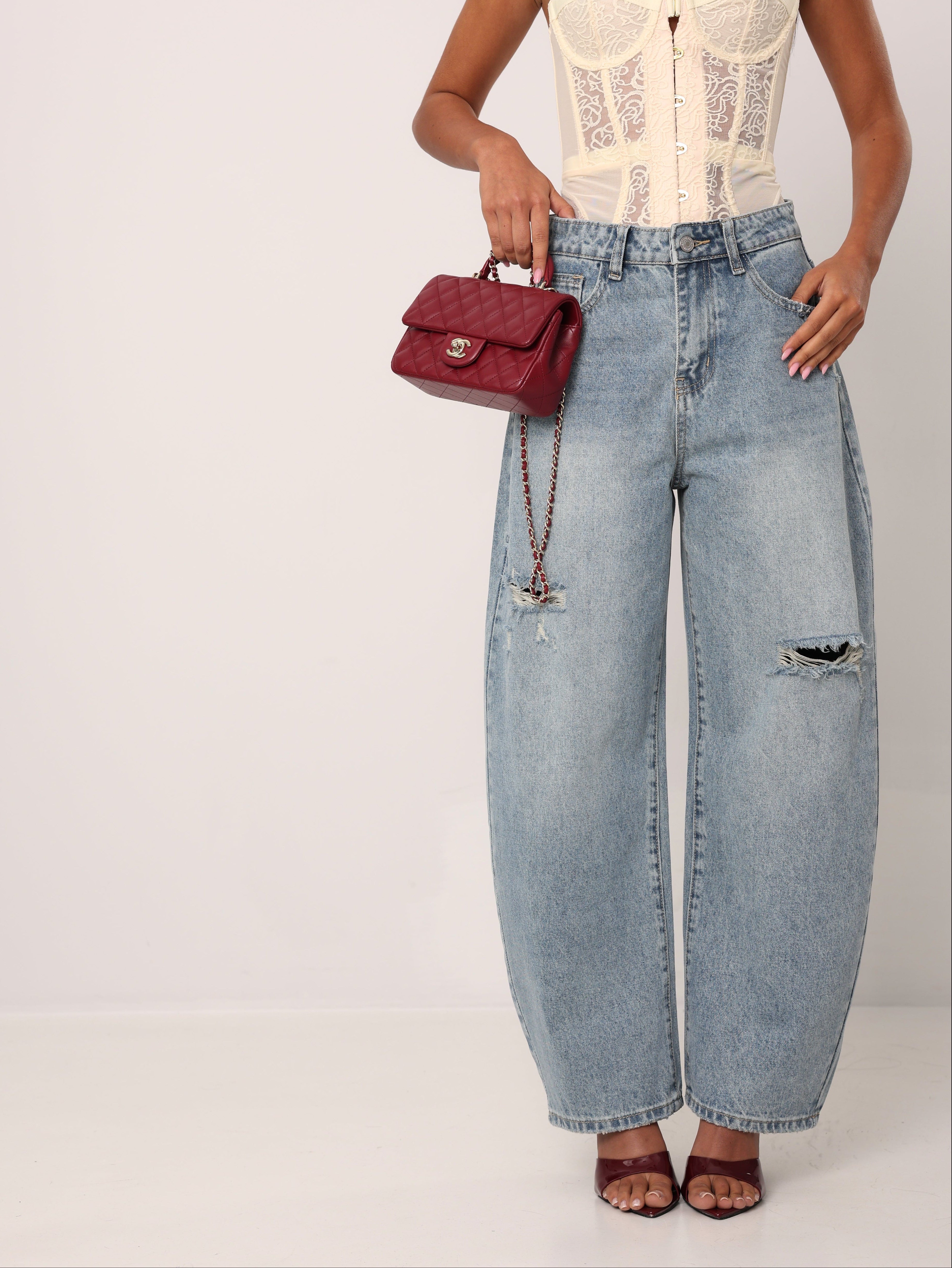 JEANS ROTTURE JONATHAN DENIM CHIARO