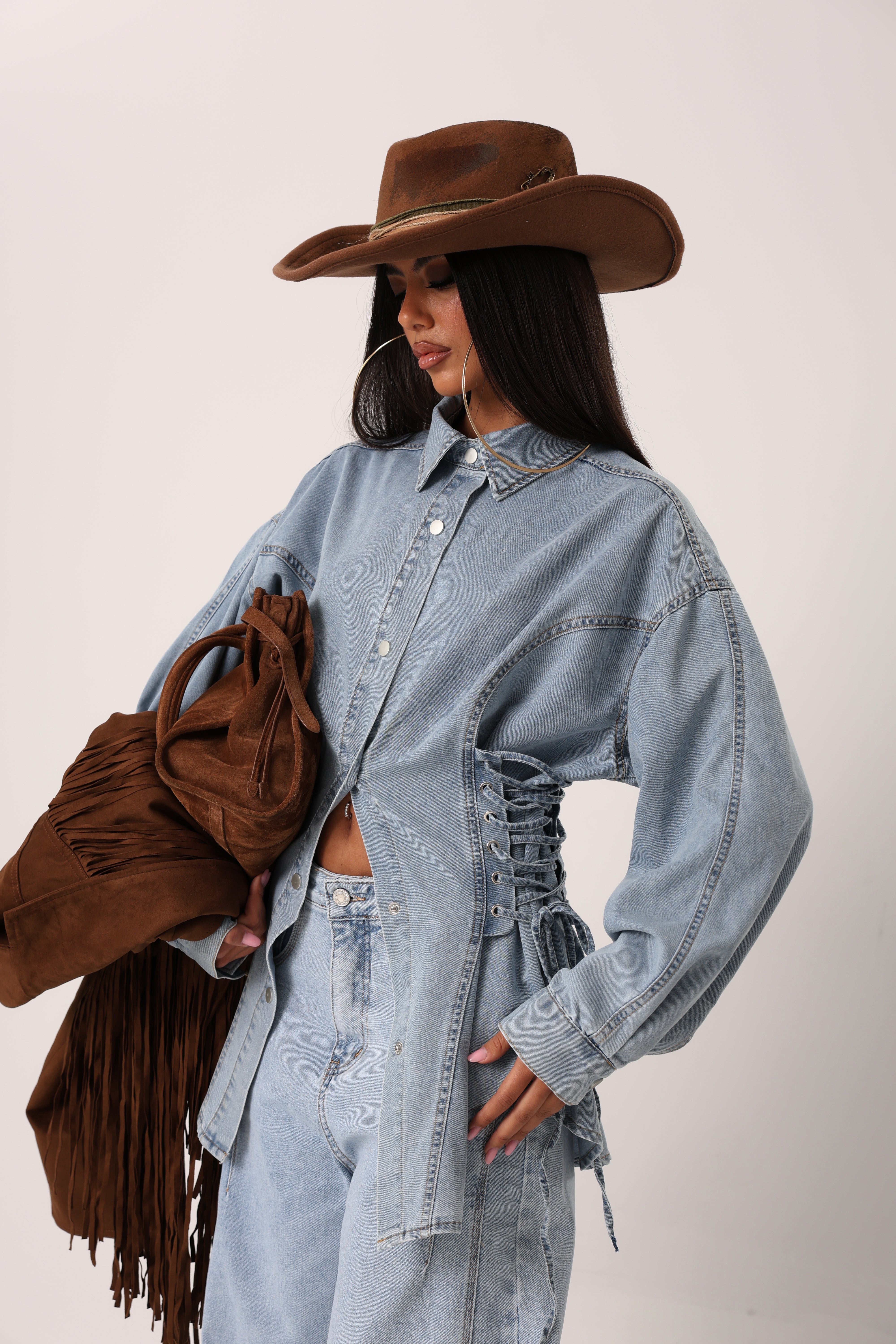 CAMICIA STRINGHE MARISOL DENIM