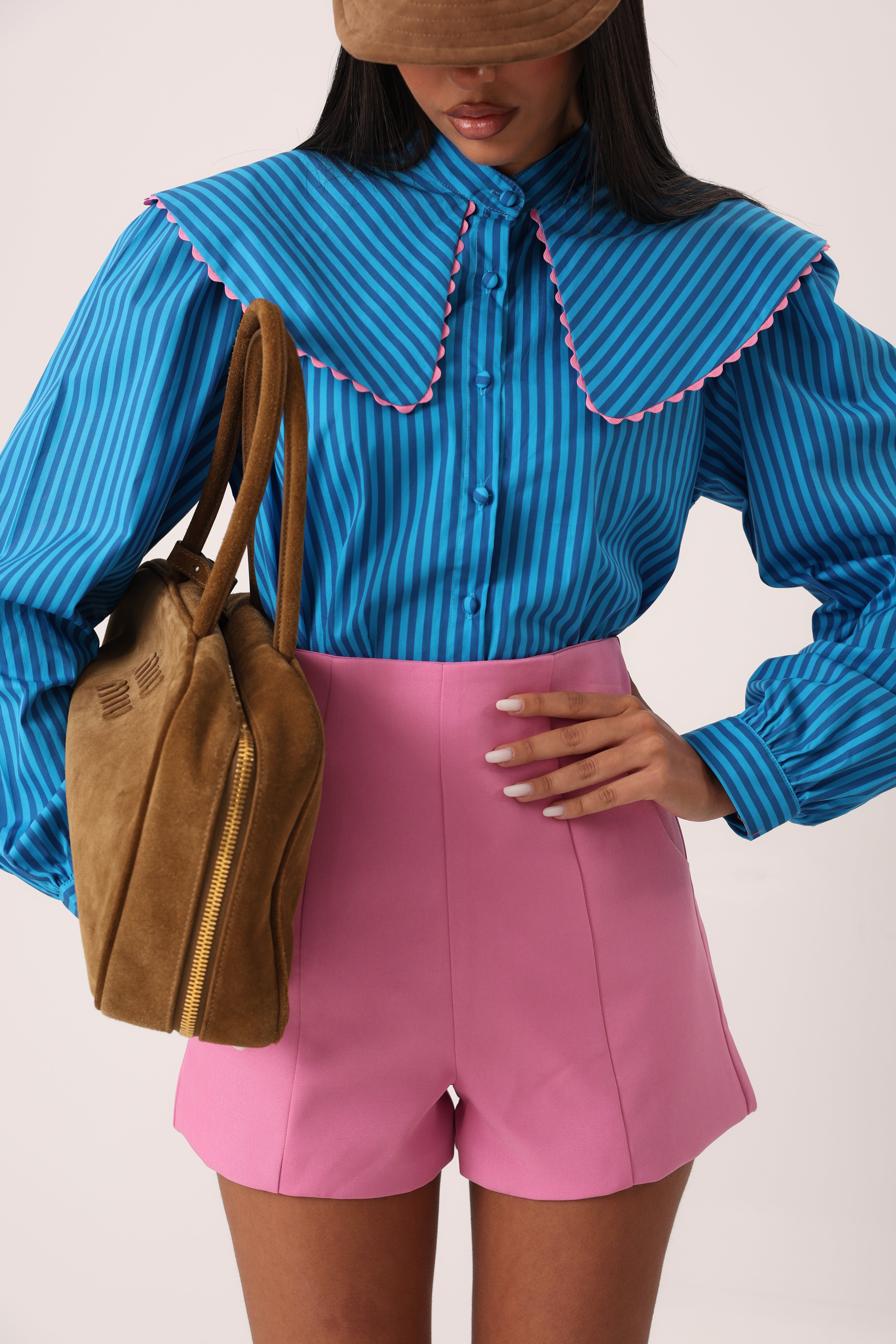 CAMICIA RIGHE MADGE BLU/CELESTE