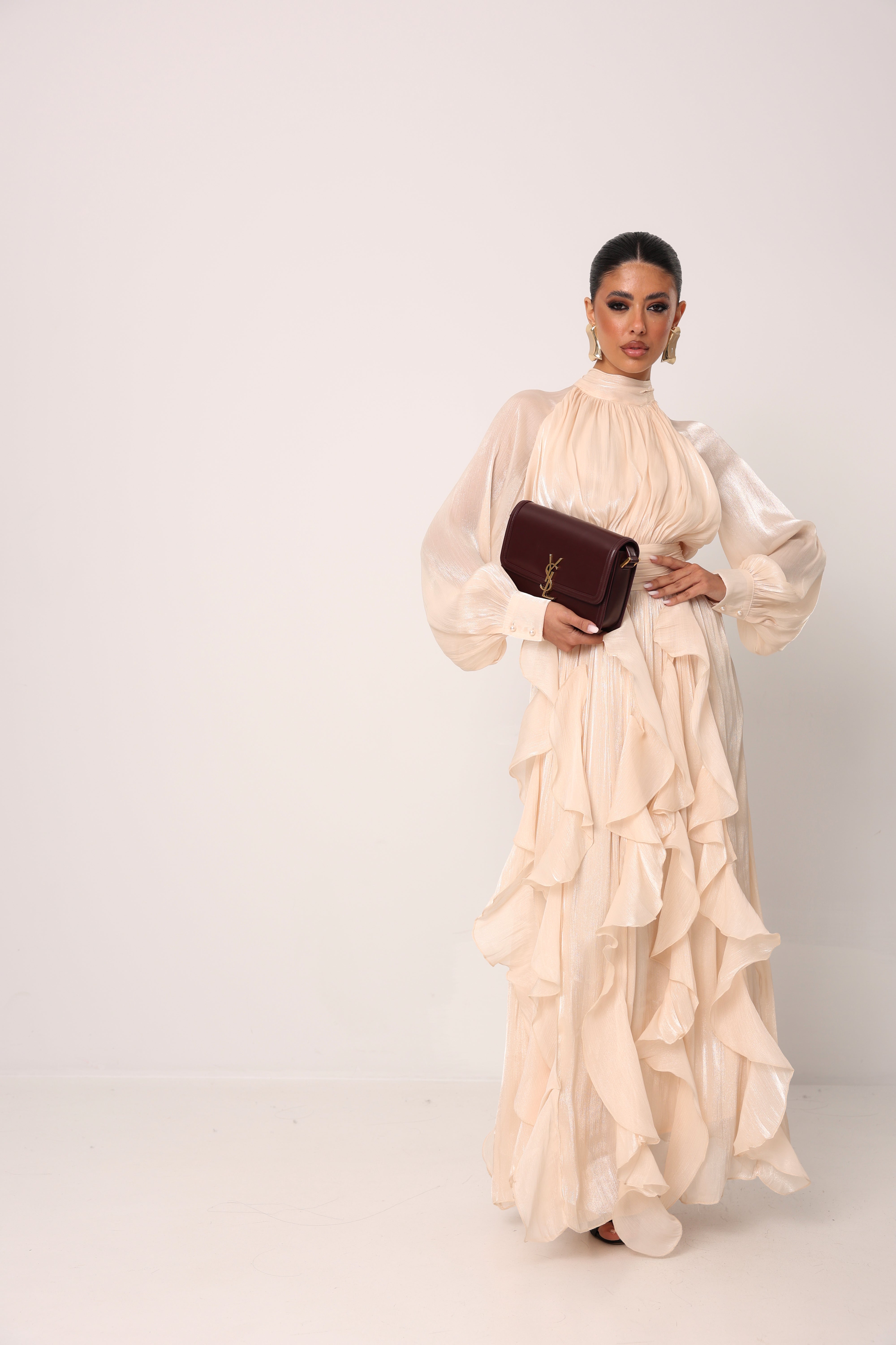 VESTITO SATINATO NADIA CHAMPAGNE