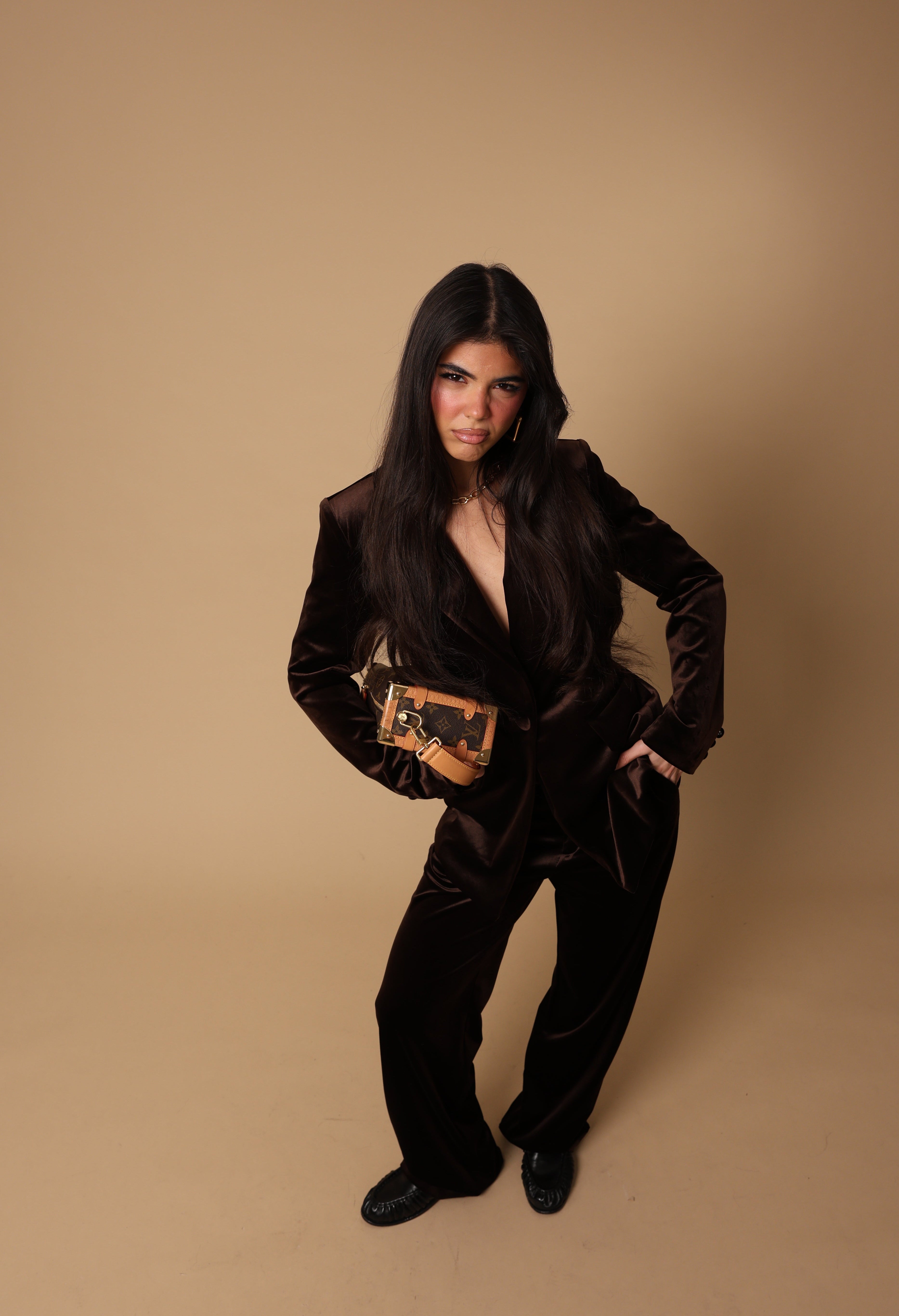 TAILLEUR VELLUTO ROXENNE MARRONE