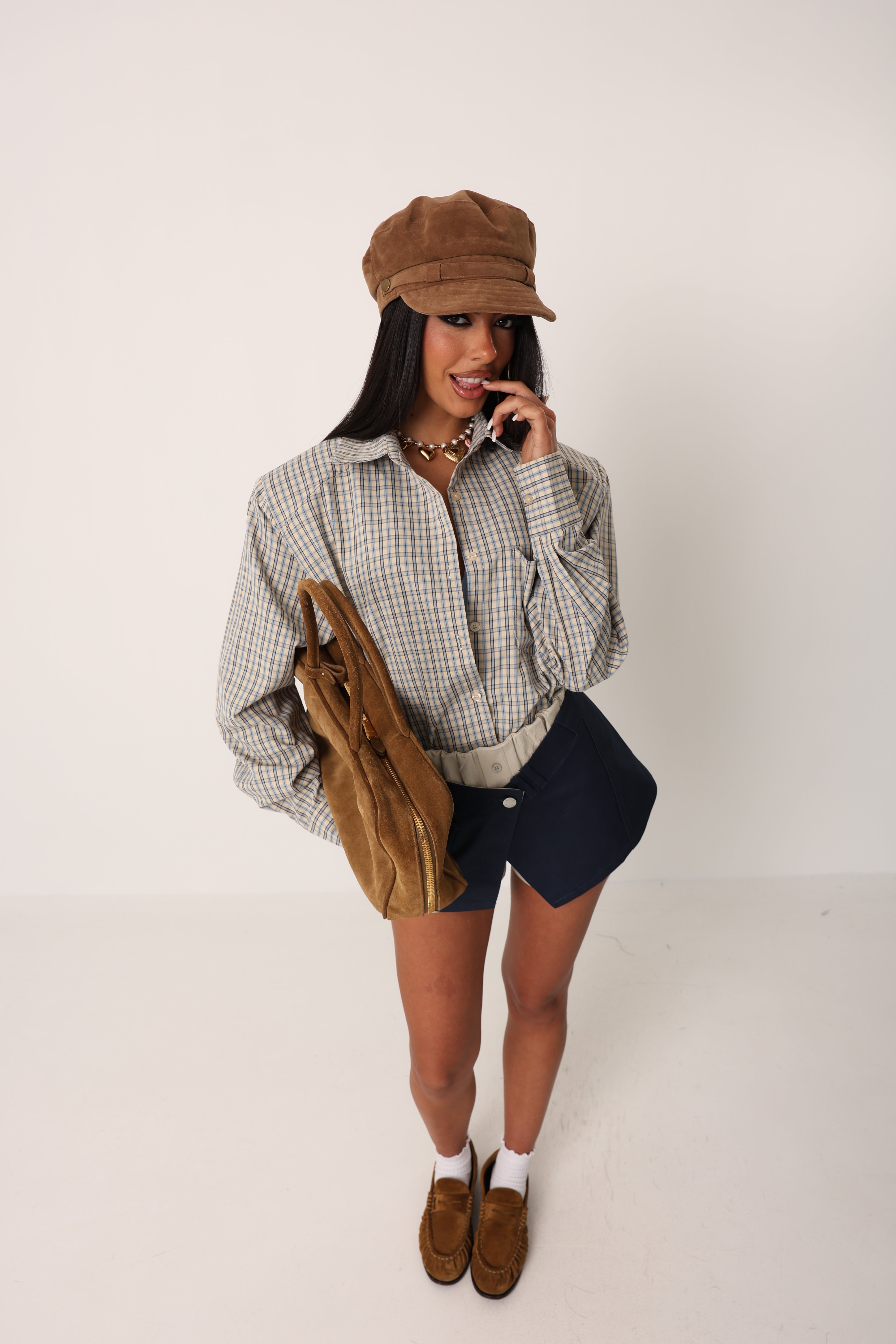 CAMICIA QUADRI MAY BEIGE/AZZURRA